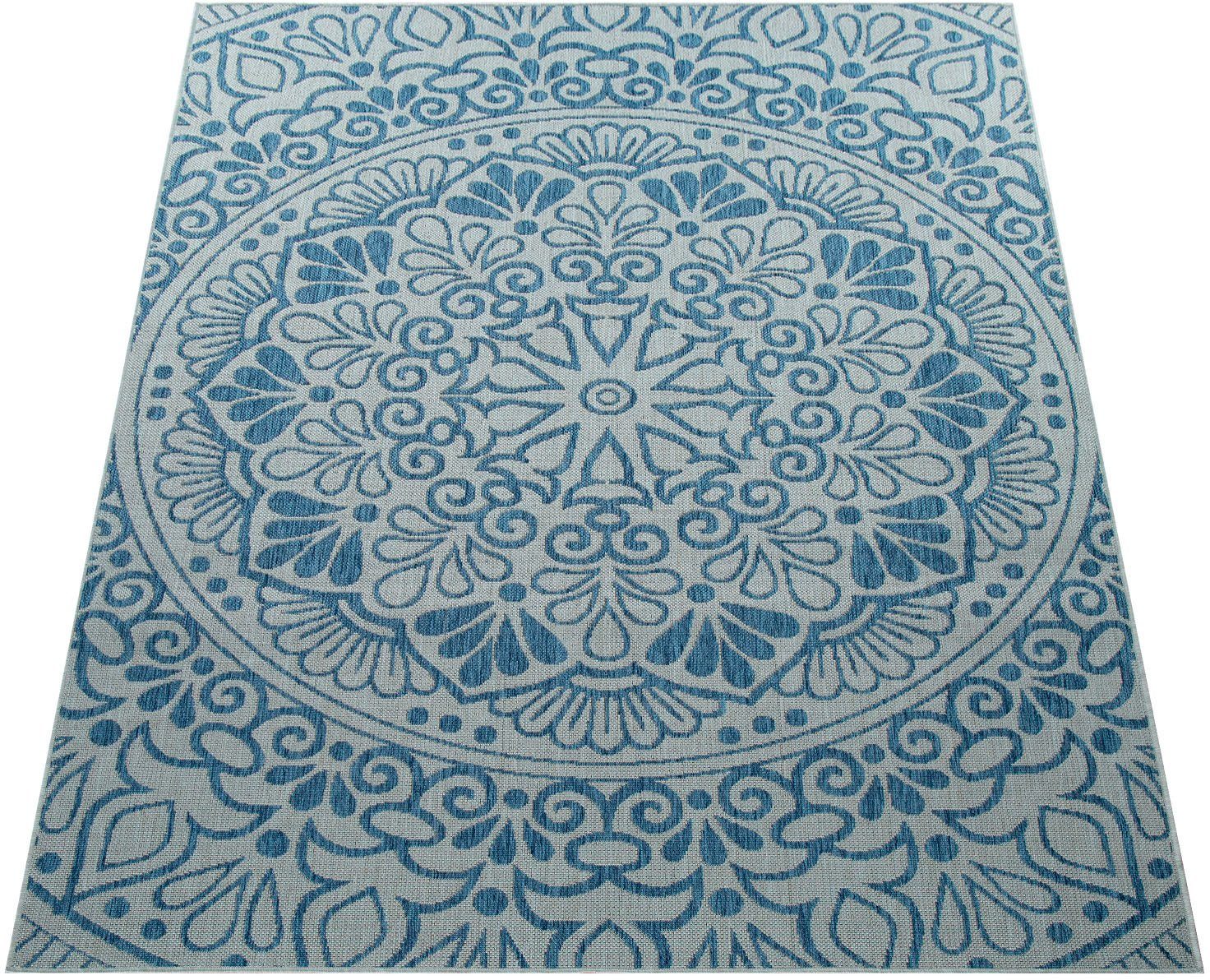 rechteckig, In- geeignet Höhe: 4 Paisley Teppich-Läufer, Flachgewebe, und 205, Paco Coco Läufer blau Muster, Outdoor Home, mm,