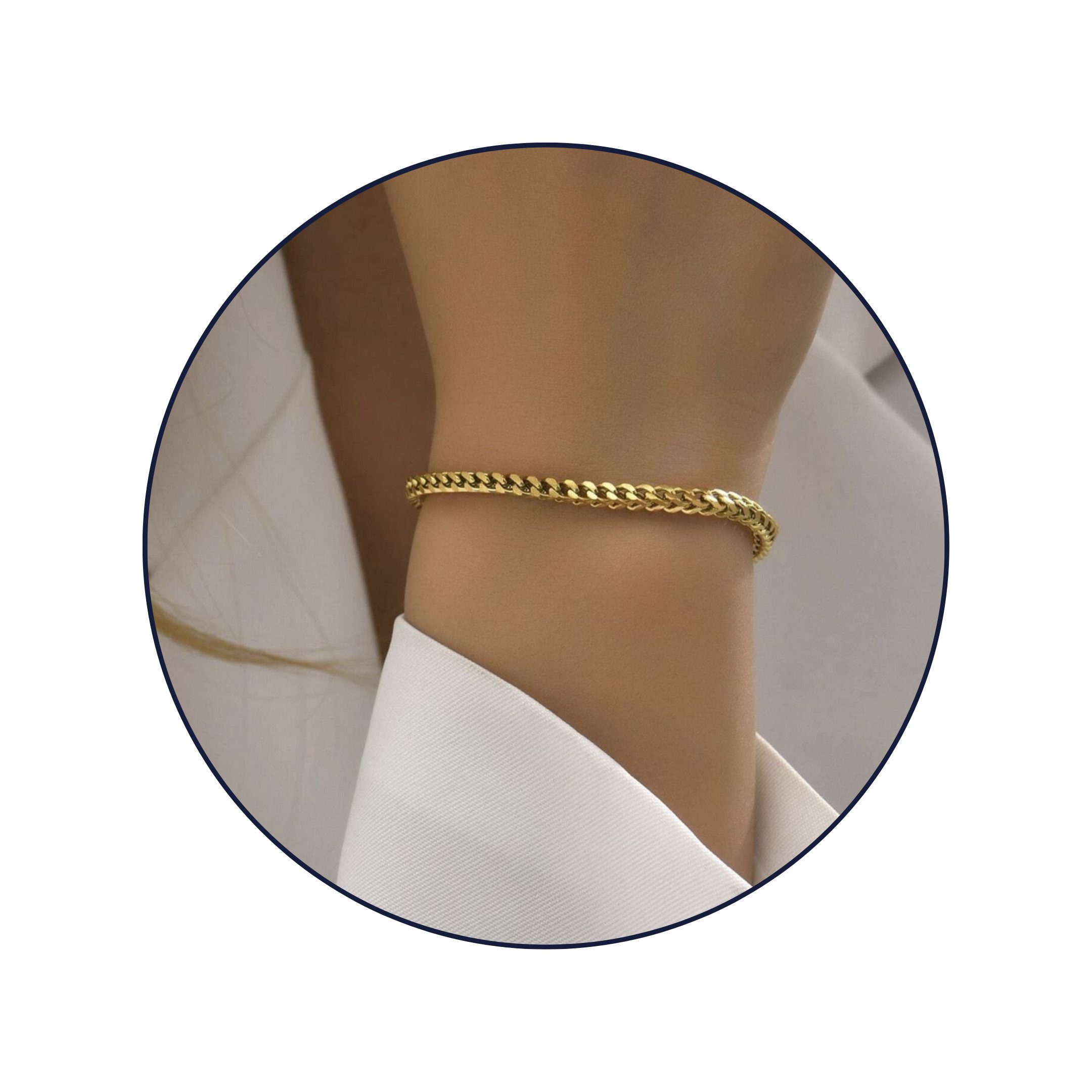 Goldarmband Armkette Schmuck vergoldeter Edelstahl verstellbar