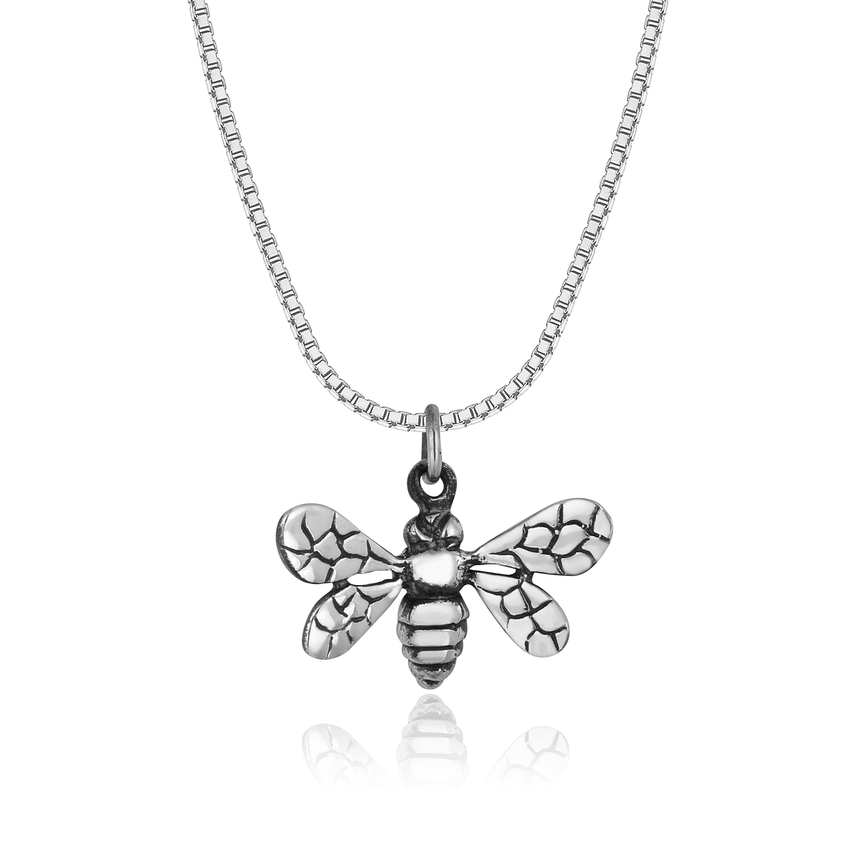 Kette mit Anhänger Silber Biene Damen Schmuck Halskette