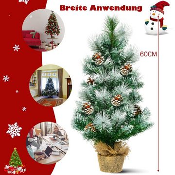 COSTWAY Künstlicher Weihnachtsbaum, 34 schneebedeckte Spitzen PVC Nadeln 60cm