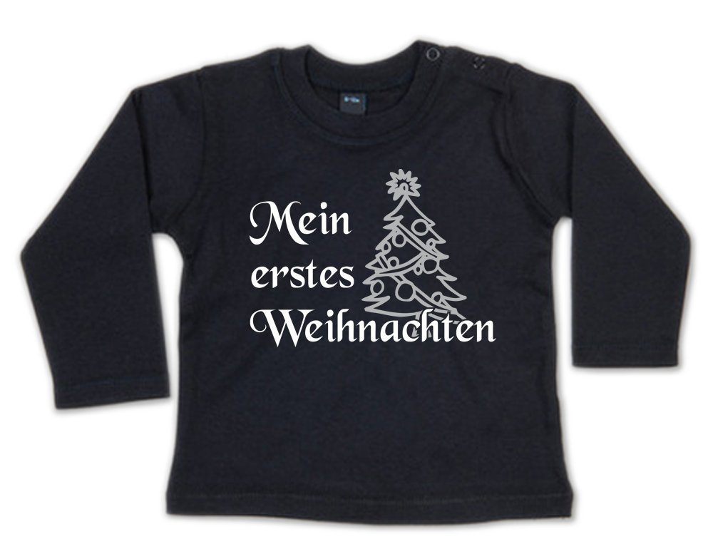 G-graphics Longsleeve Mein erstes Weihnachten – Tannenbaum Baby Sweater / Longsleeve T mit Spruch mit Weihnachtsmotiv