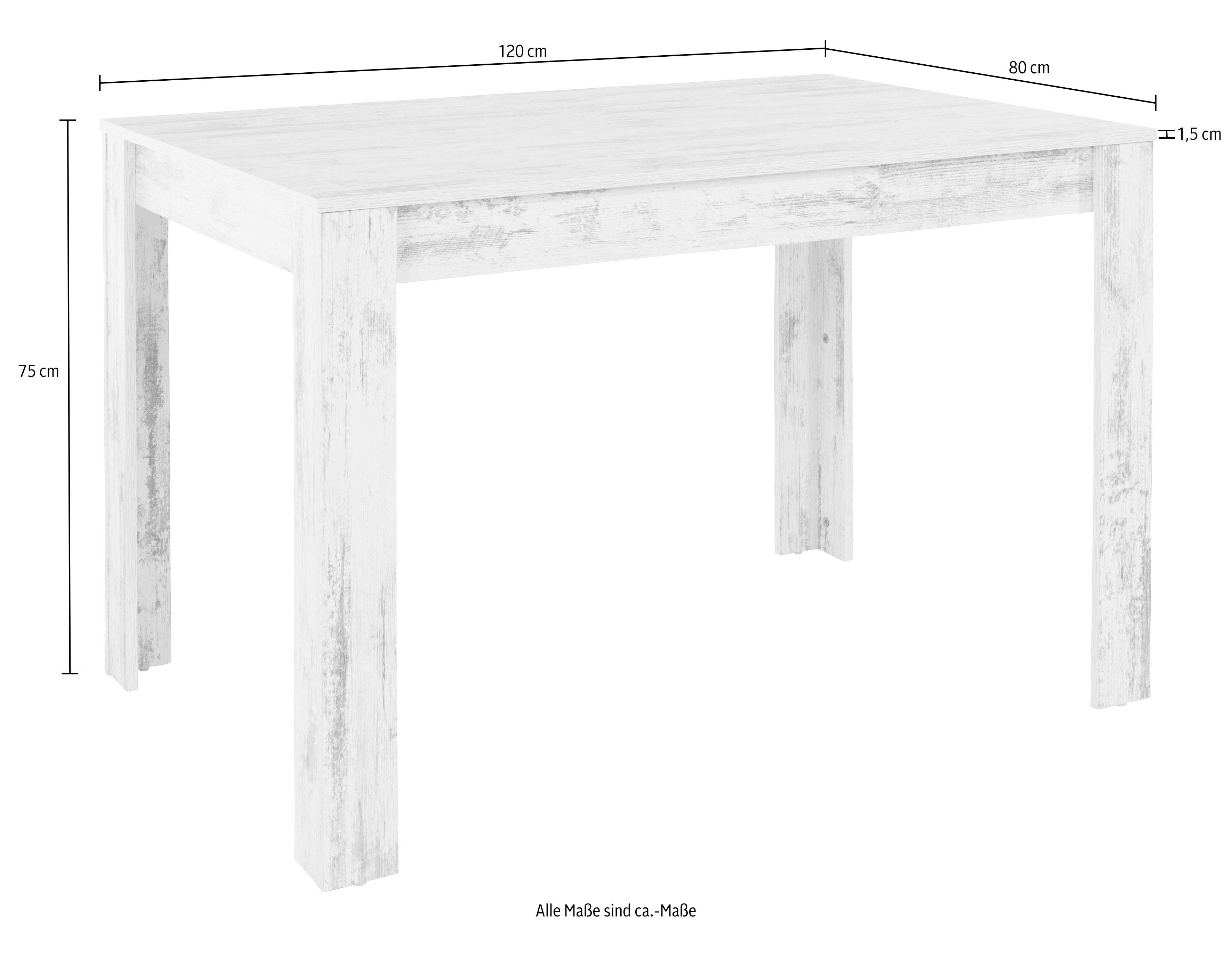OTTO home Essgruppe mit Tisch und 4 Stühlen, (Set, 5-tlg), Tischbreite 120 cm Esszimmer Set, Tischgruppe – Bild 5 von 5