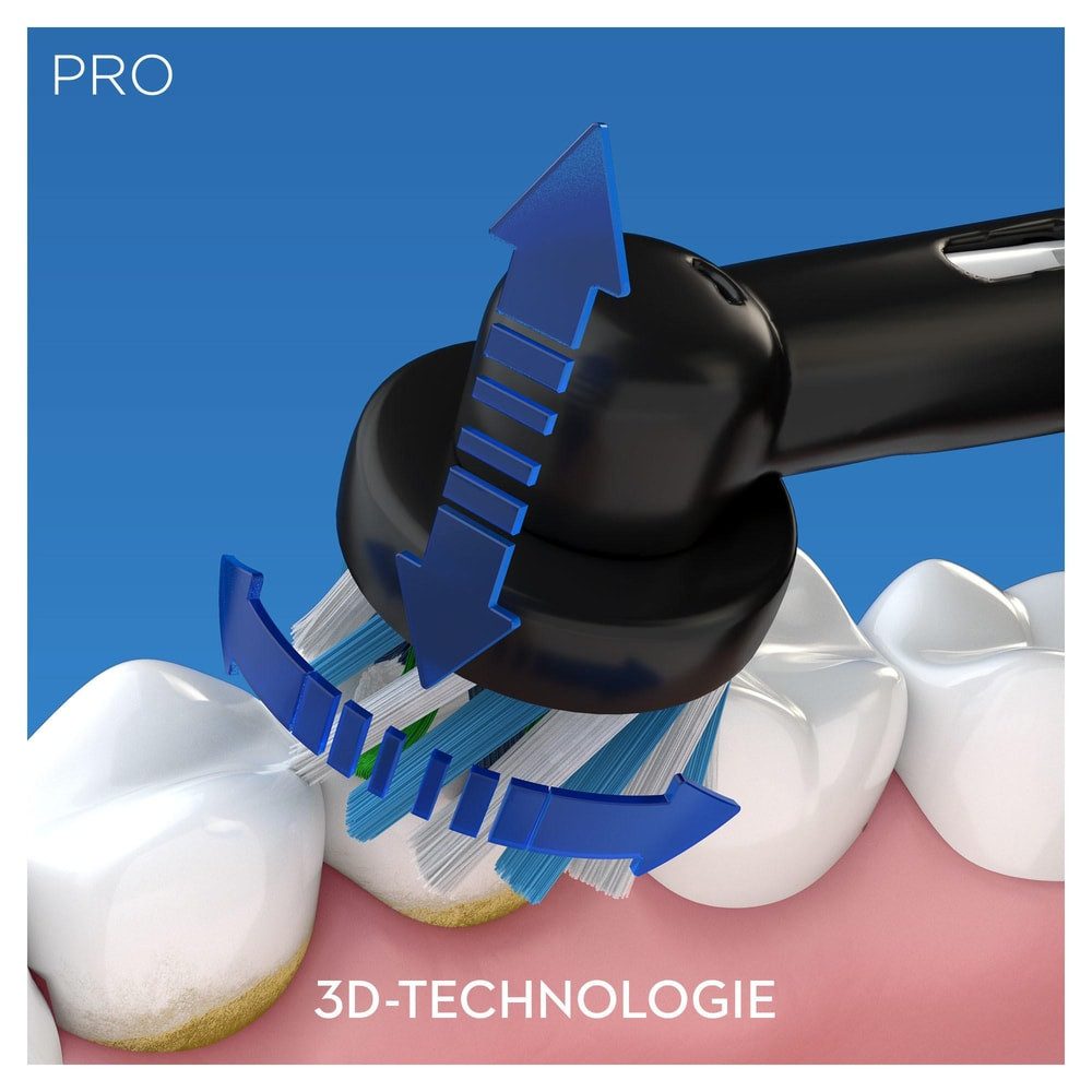 Oral-B Elektrische Zahnbürste Clean & Protect Cross Action Black, Aufsteckbürsten: 1 St., inkl. Reise-Etui – Bild 5 von 5
