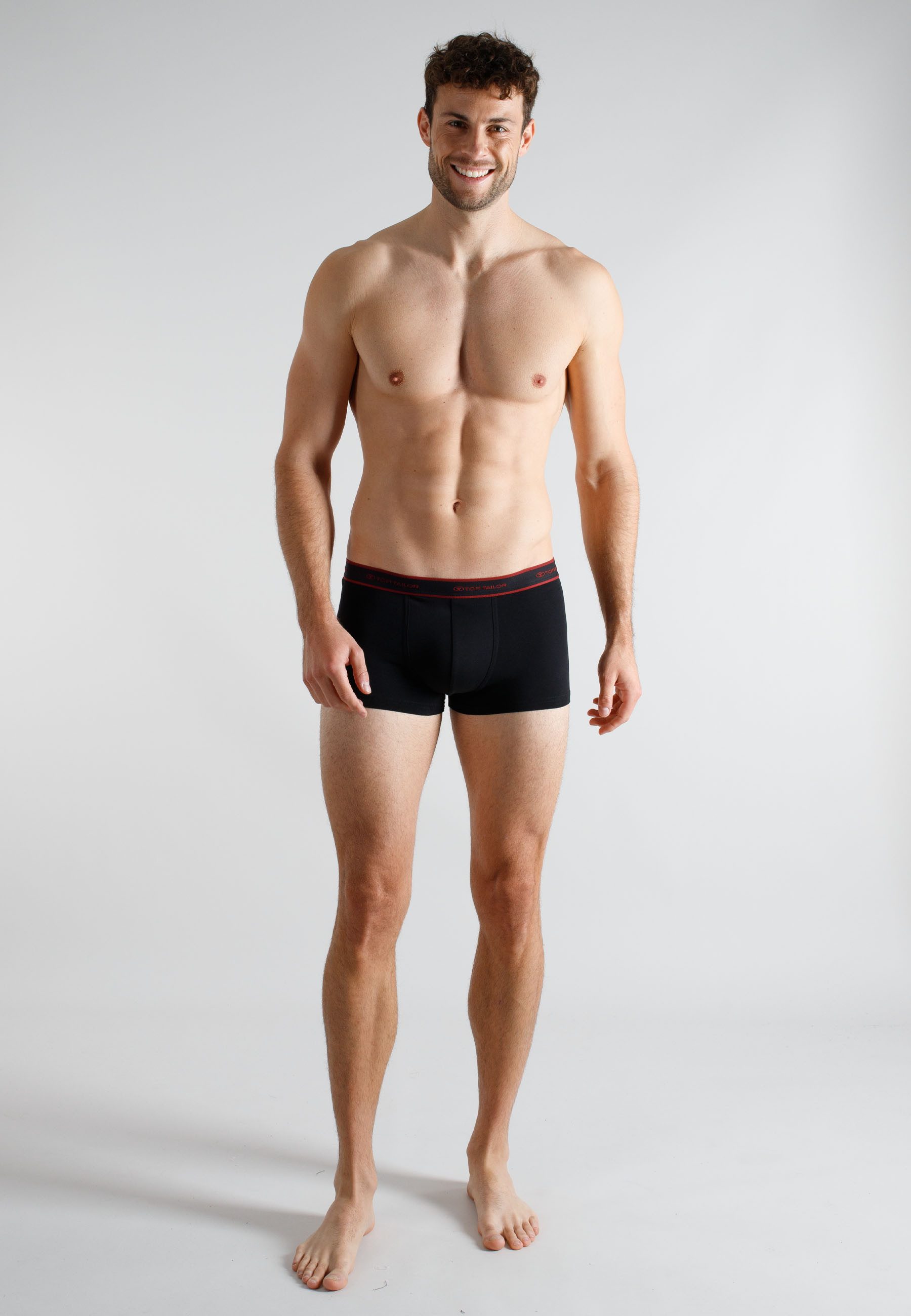 TOM TAILOR Boxershorts TOM TAILOR Herren Pants rot uni 2er Pack (2-St)