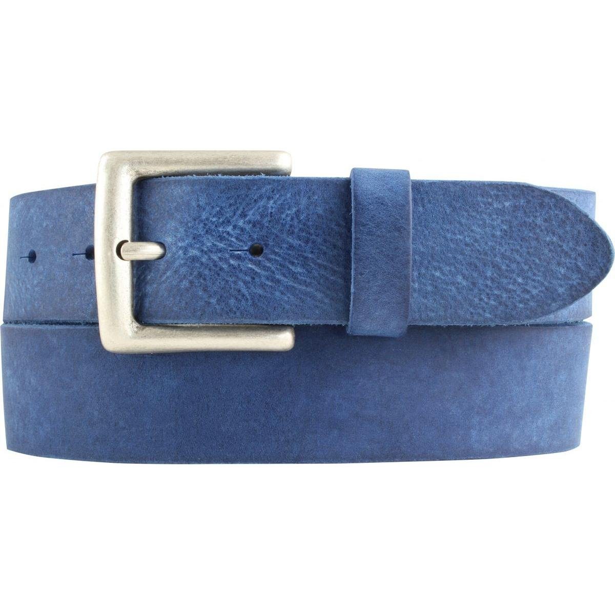 BELTINGER Ledergürtel Gürtel aus weichem Vollrindleder Used-Look 4 cm - Ledergürtel für Herr (1-St) weiches Leder, Gürtelschnalle in Altsilber, Vintage