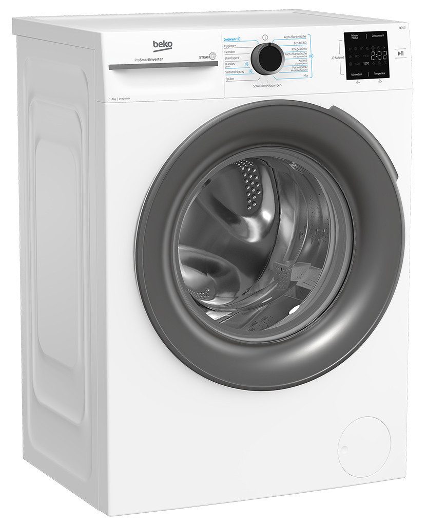 BEKO Waschmaschine BM3WFU4741W1, 7 kg, 1400 U/min, EnergySpin- bis zu 35% sparsamer
