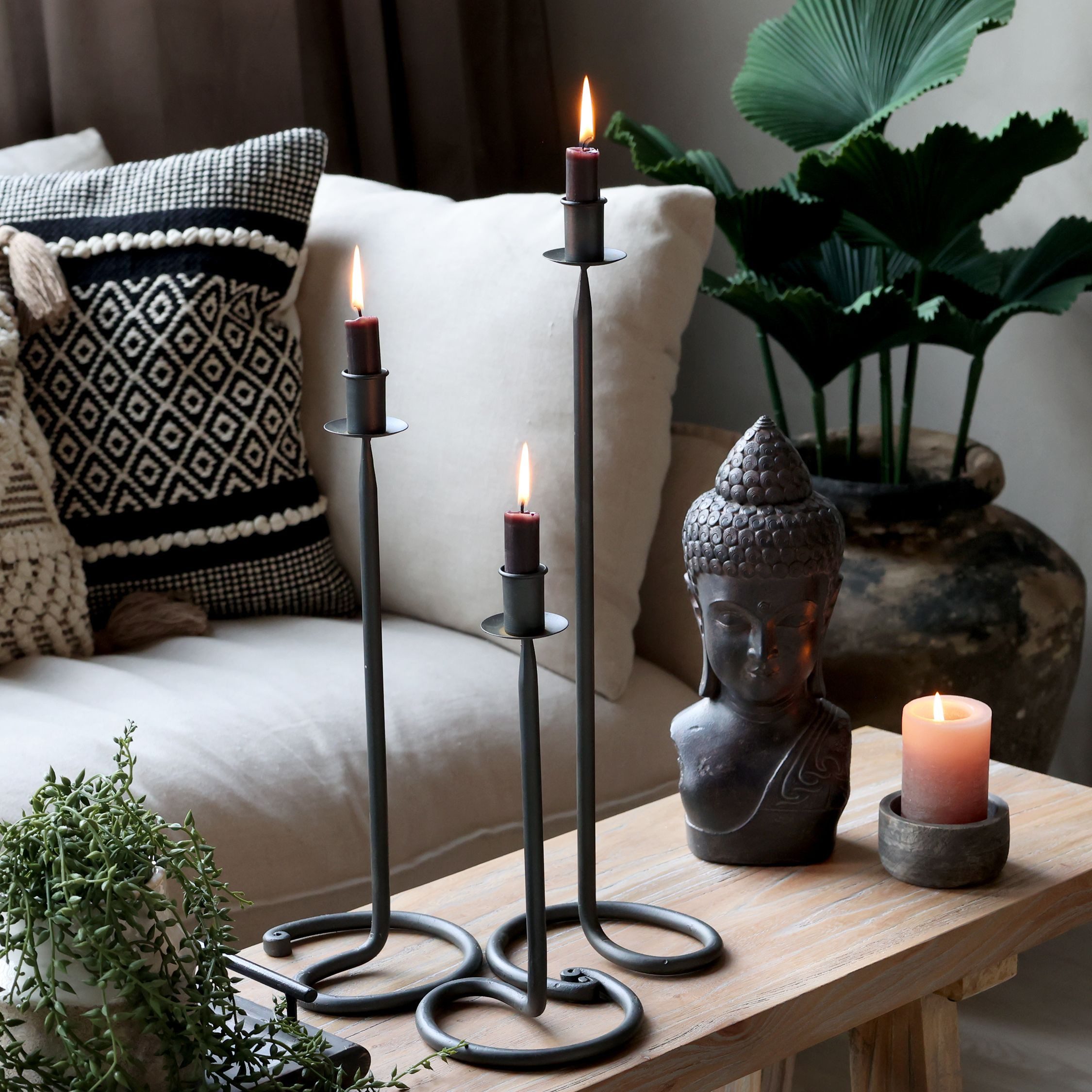 Chic Antique Kerzenhalter Kerzenständer H30/D15 cm antique schwarz (1 St) günstig online kaufen