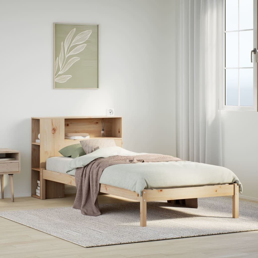vidaXL Bett Bücherregalbett ohne Matratze 75x190 cm Massivholz Kiefer