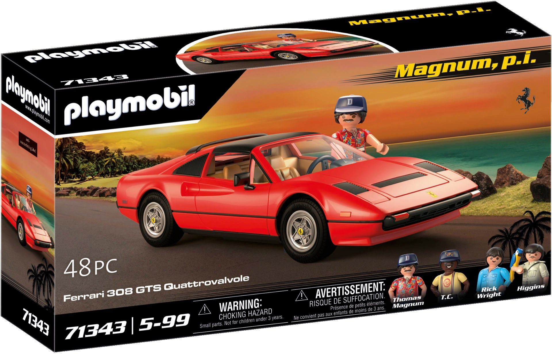 Playmobil® Konstruktions-Spielset Magnum, p.i. Ferrari 308 GTS Quattrovalvole (71343), (48 St), Made in Germany