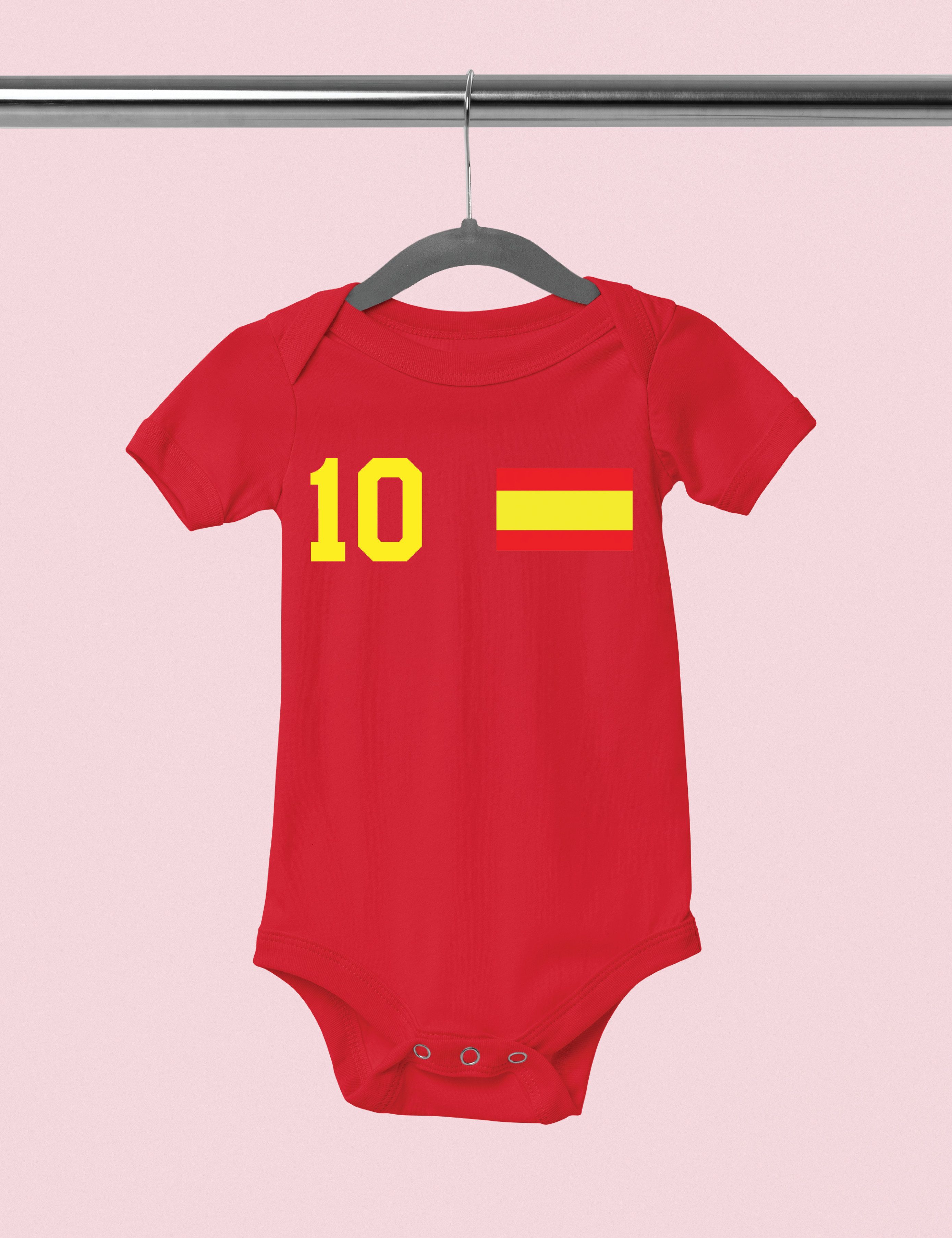 Youth Designz Kurzarmbody Spanien Fußball Kinder Baby Body Strampler Geschenk mit modischen Aufdruck für Jungen und Mädchen
