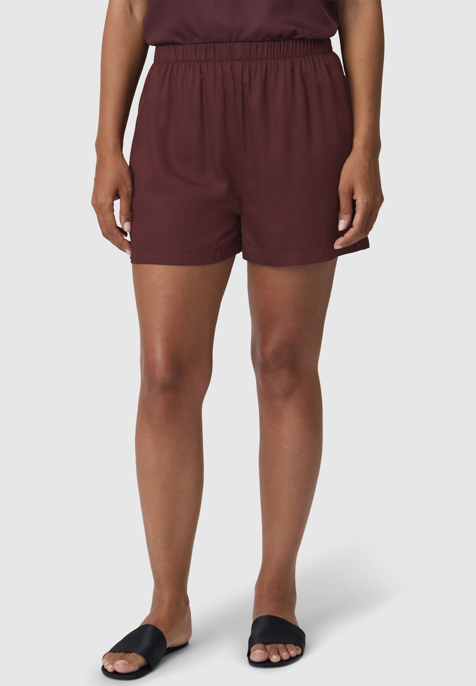 Les Lunes Pyjamahose BLOOM Sleep Shorts shiny Schlafshorts, Satin Optik, Nightwear, atmungsaktiv, Sleepwear