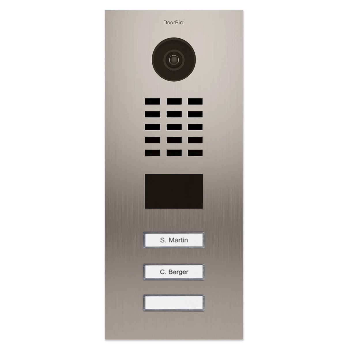 DoorBird Video-Türsprechanlage DoorBird - Video Türstation D2103V mit 3 Klingeltasten (Außenbereich, Haustür, Eingangsbereich, Smarte Video Türsprechanlage mit App-Steuerung, Ethernet / PoE)