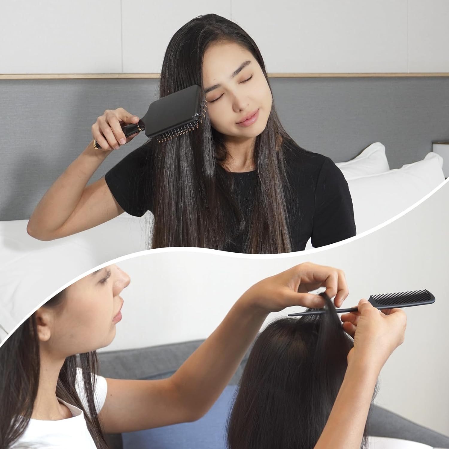 SHINLEA Stielkamm Paddelbürste zum Föhnen, Entwirrungsbürste