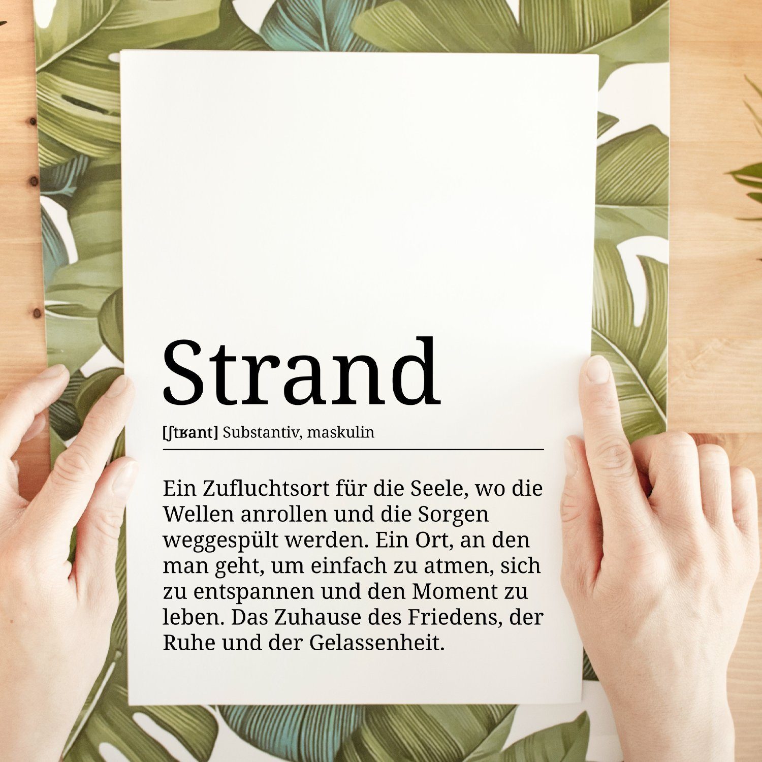Tigerlino Geschenk Strand Fernweh Poster Urlaub Wandbild Definition