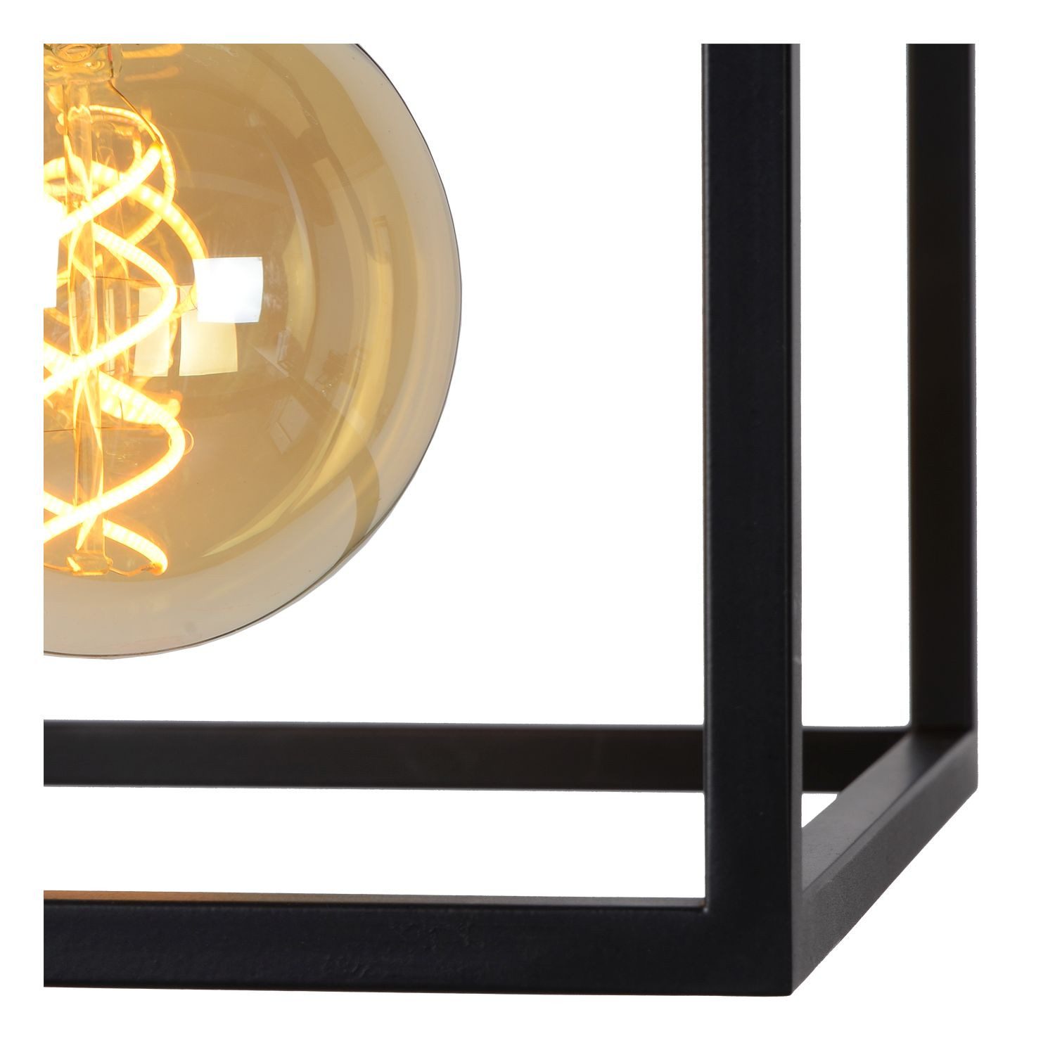 Licht-Erlebnisse Pendelleuchte CAREN, ohne Leuchtmittel, Metall E27 22 cm breit H: max. 150 cm in Schwarz Messing eckig