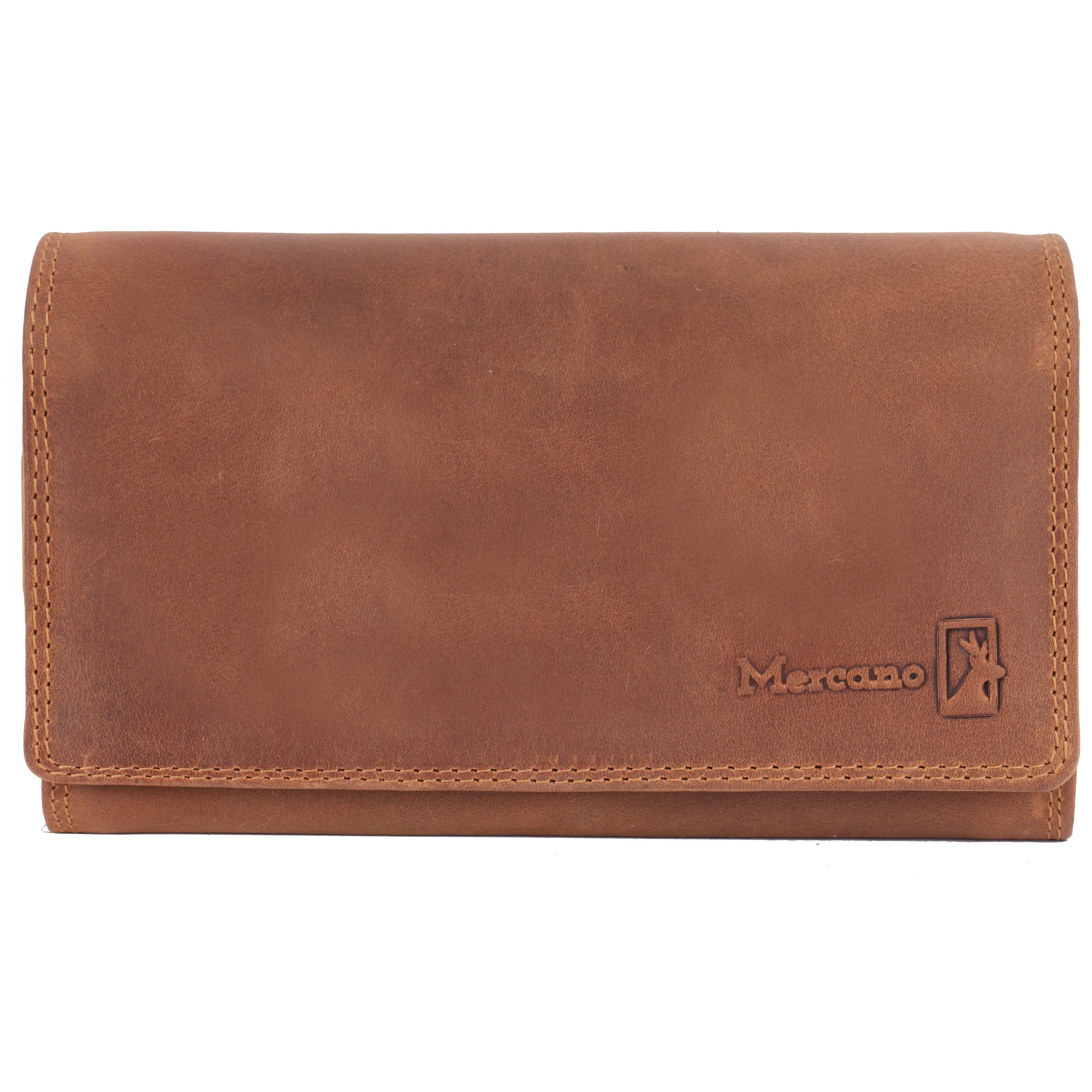 Mercano Geldbörse für Damen aus Echtleder (inkl. Geschenkbox), Doppelnaht, günstig online kaufen