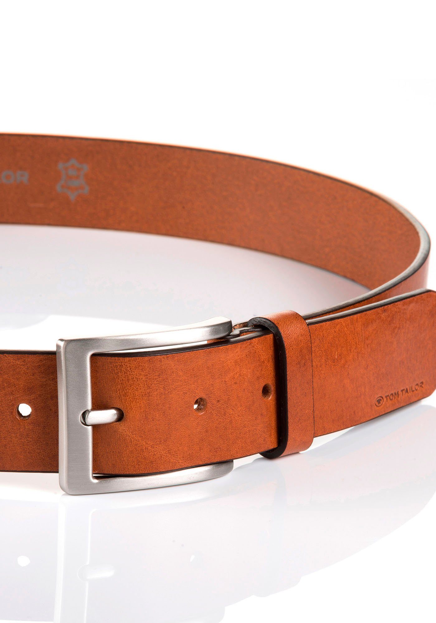 TOM TAILOR Ledergürtel TTJADEN 3,5 cm breiter Herrengürtel, ideal zu Jeans günstig online kaufen