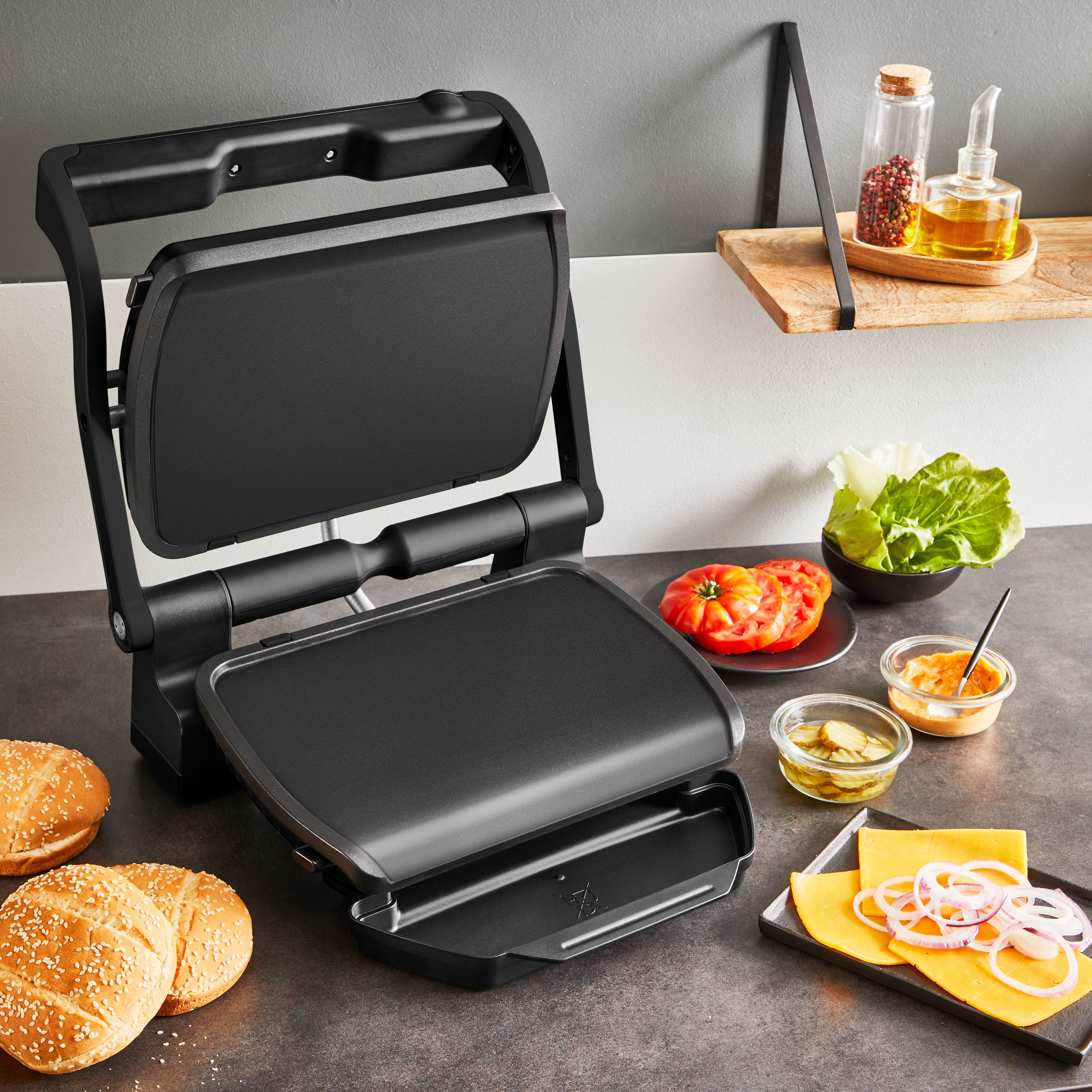 Tefal Backblech XA7288 OptiGrill, Aluminium, (Set), Plancha-Platten, für empfindliche Zutaten, antihaftb. Alu-Druckguss
