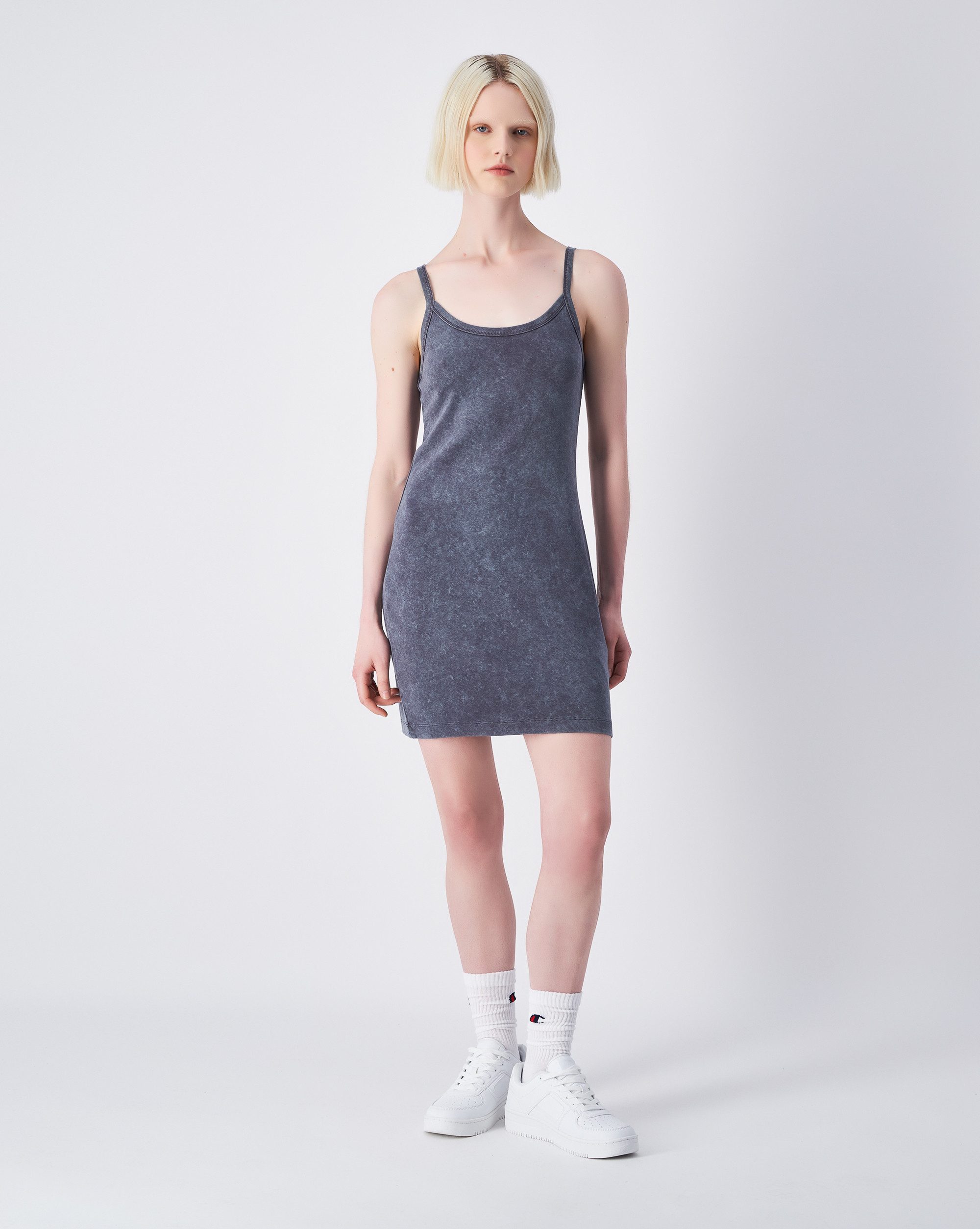 Champion Shirtkleid sportliches Design, für den Alltag, aus Baumwolle, ärmellos