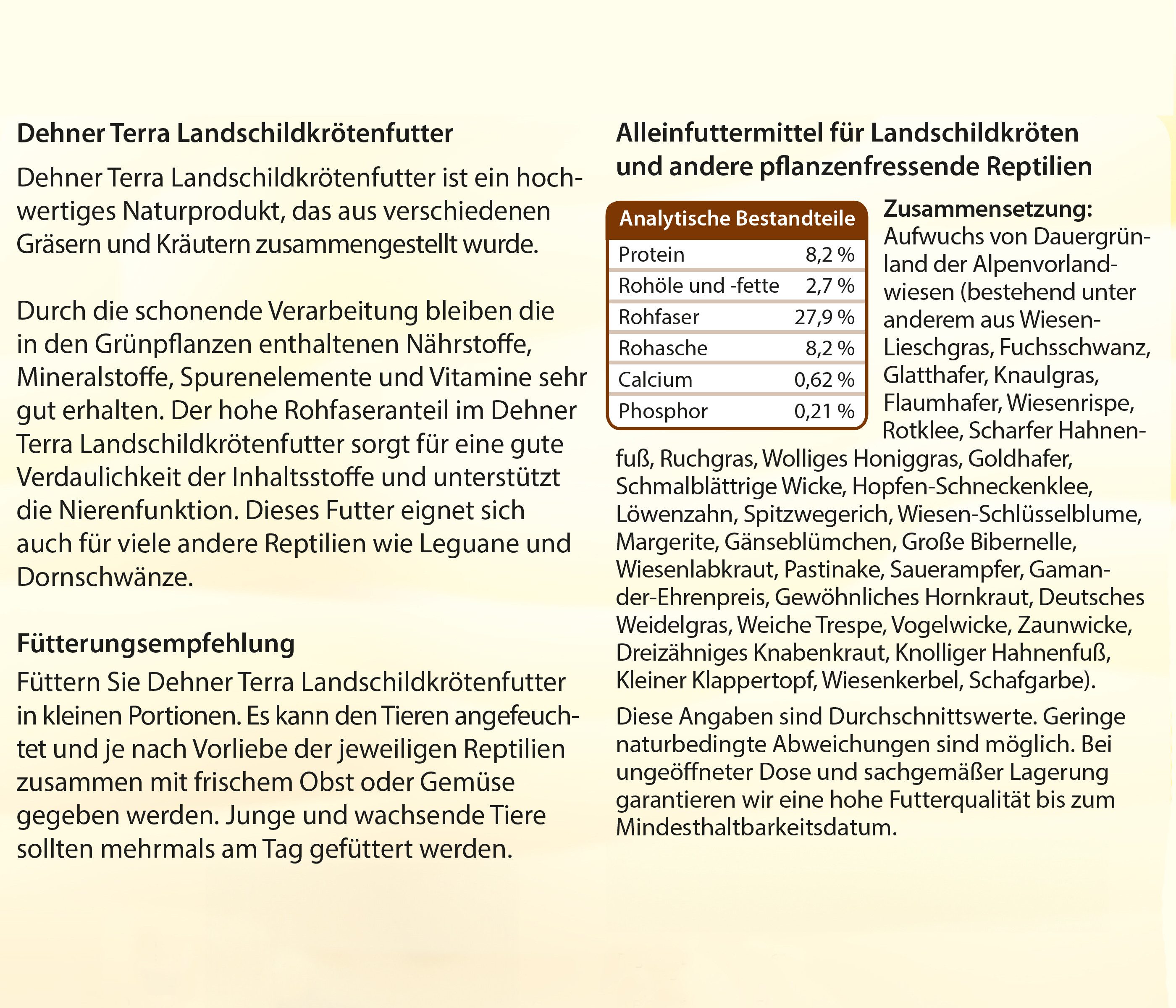 Dehner Terra Landschildkrötenfutter, hoher Rohfaseranteil, 1 l, für: Schildkröten, auch für Leguane / Dornschwänze