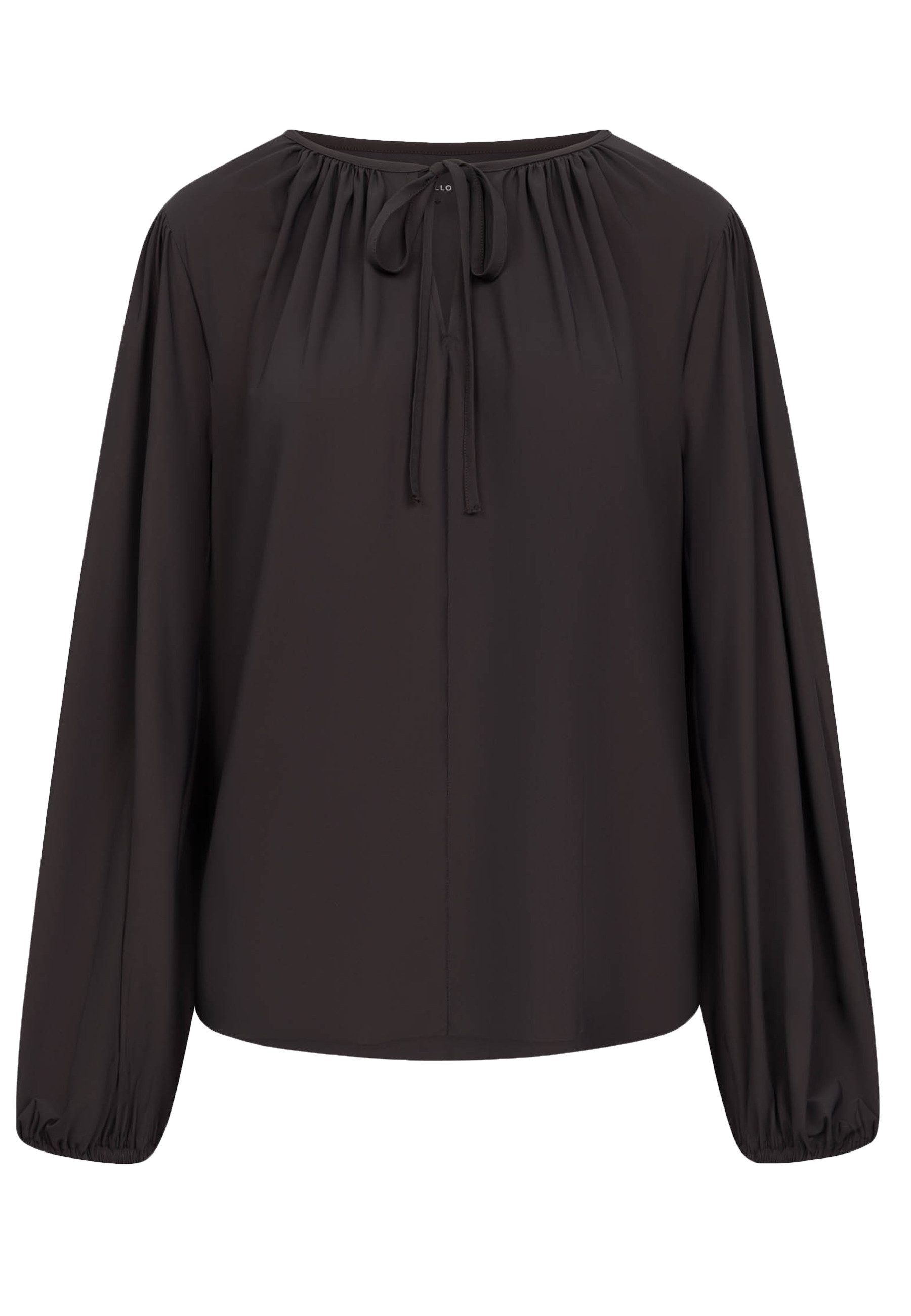 Raffaello Rossi Tunika Raffaello Rossi Bluse mit Bindeband – Schwarzbraun (1-tlg)
