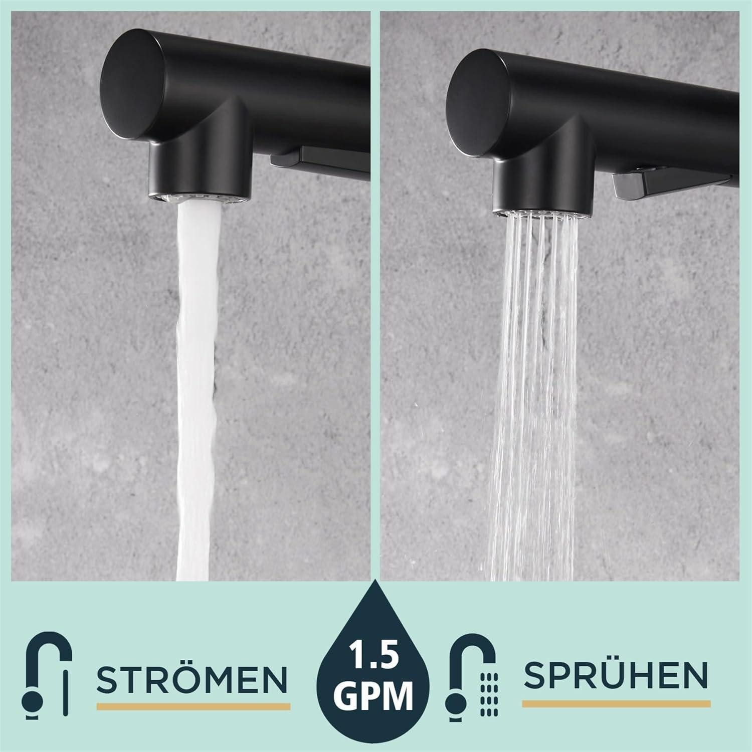 LuxusKollektion Spültischarmatur Wasserhahn Küche Hochdruck mit Brause Ausziehbar Mischbatterie