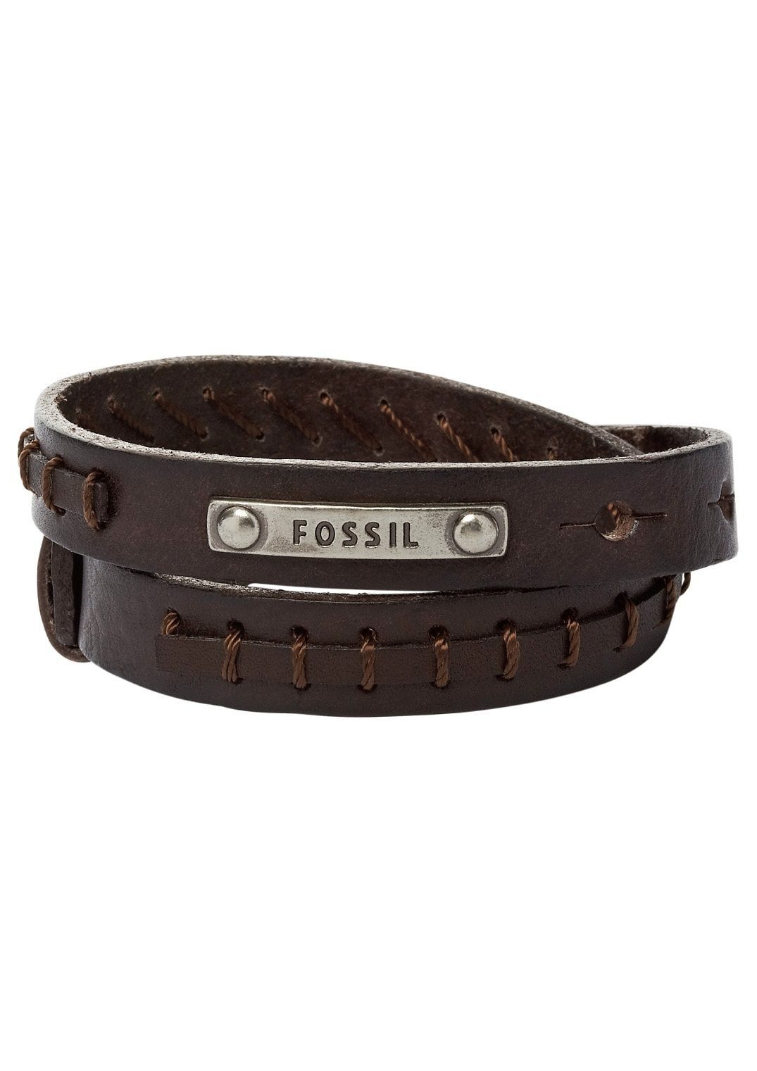 Fossil Wickelarmband Schmuck Geschenk Edelstahl Leder Armschmuck günstig online kaufen