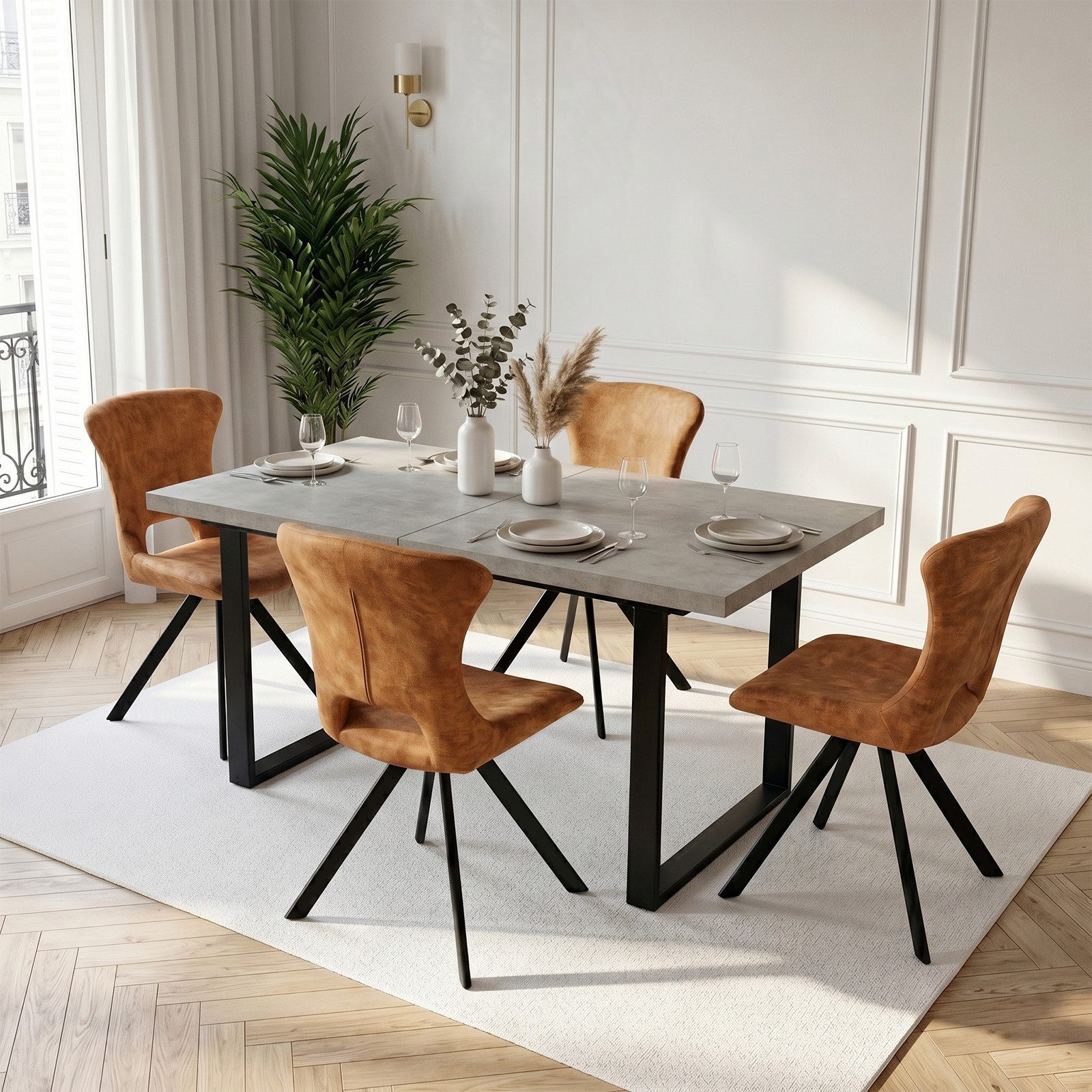Jiexi Esszimmerstuhl Premium Flanell Esszimmerstuhl, Modernes Design Polsterstuhl