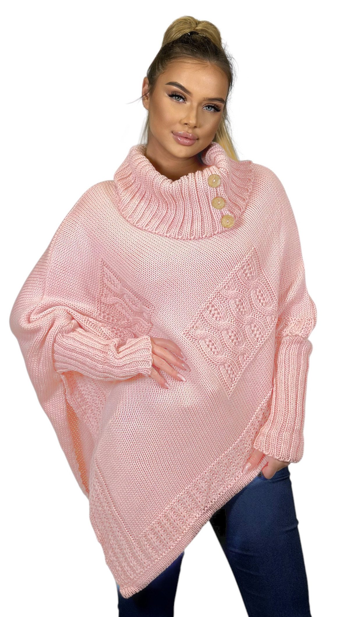 Mississhop Strickponcho Poncho Strick Sweatshirt Pullover günstig online kaufen
