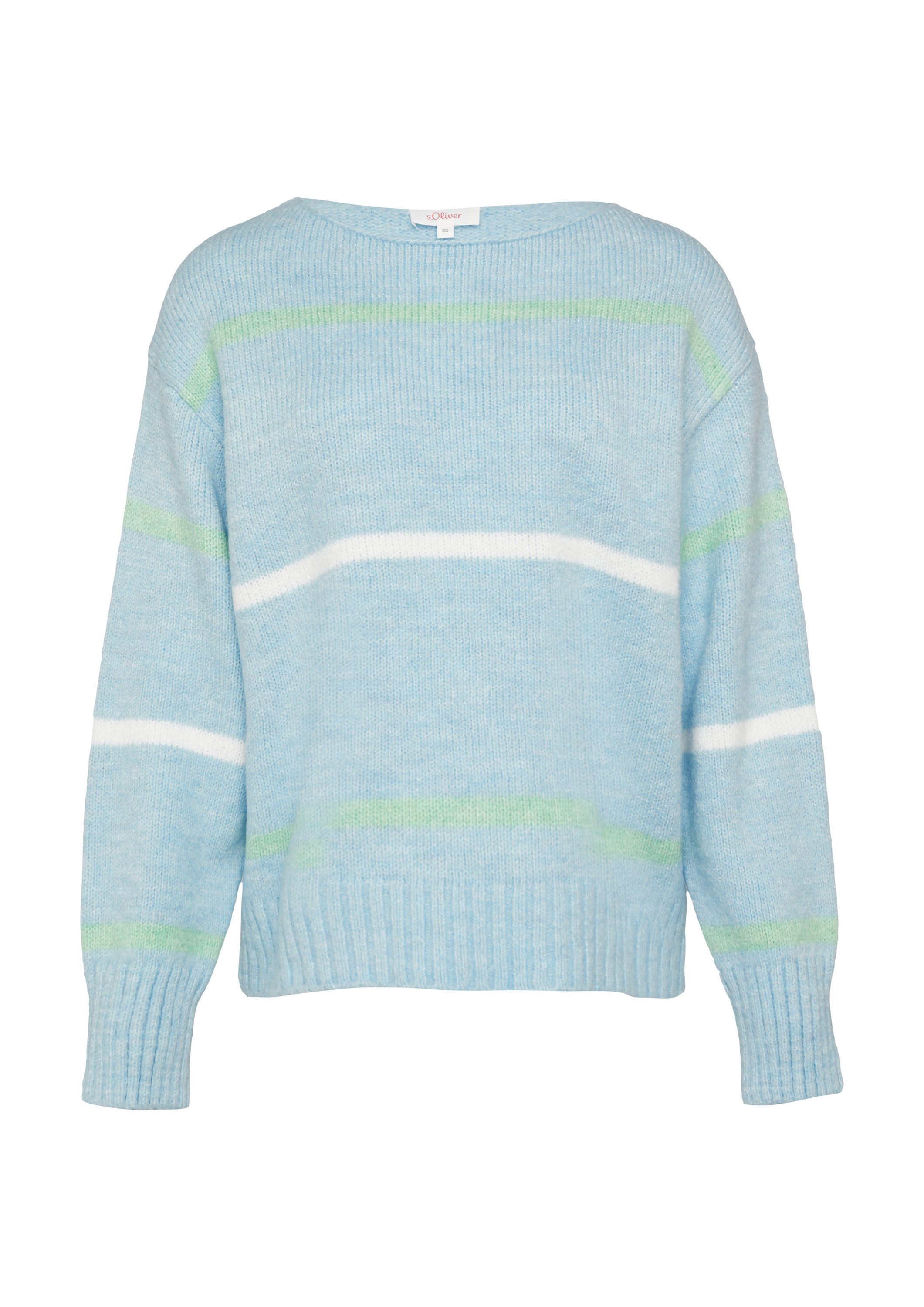 s.Oliver Longpullover Strickpullover Gestreifter Strickpullover mit günstig online kaufen