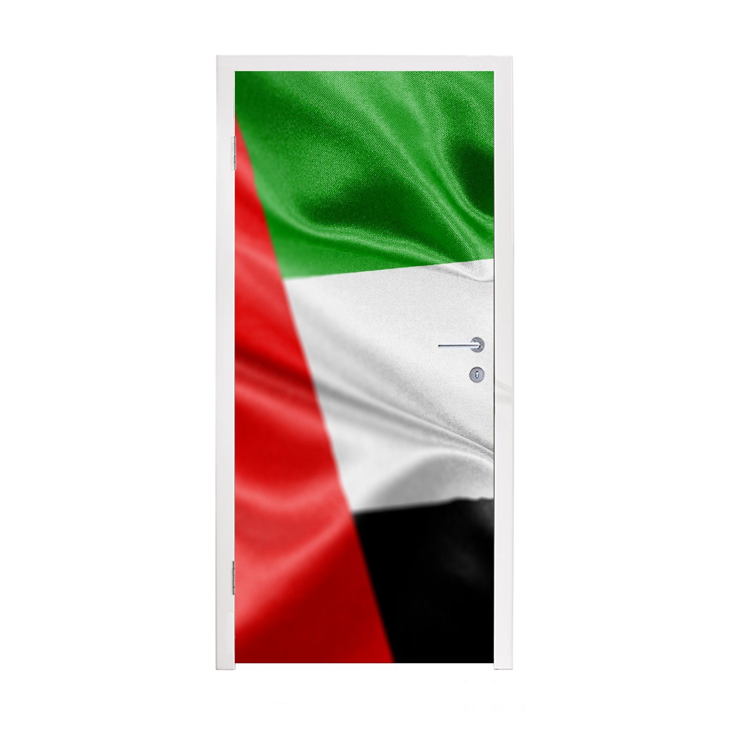 Fototapete Matt, cm Türtapete MuchoWow St), Arabischen Türaufkleber, Flagge 75x205 bedruckt, Tür, Emirate, (1 Vereinigten für der Die