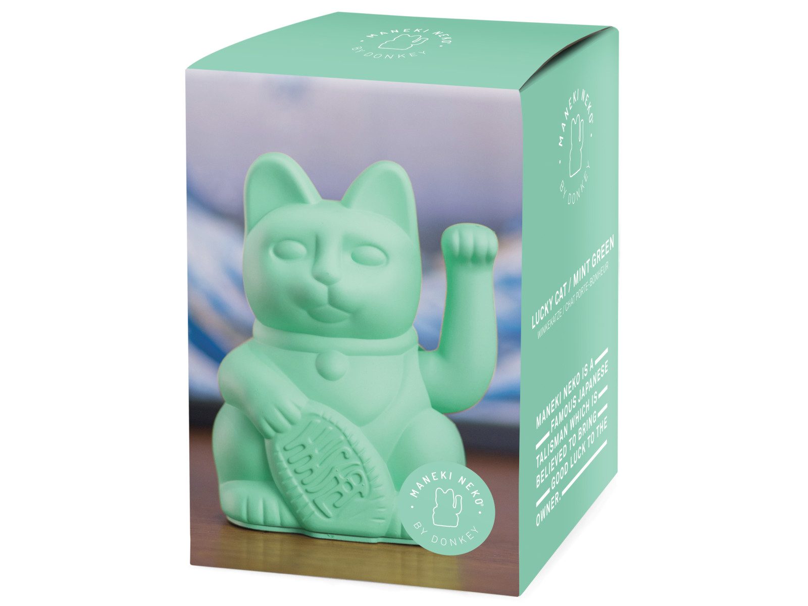 Donkey Products Dekofigur Lucky Cat Classic Winkekatze minzgrün 15cm günstig online kaufen