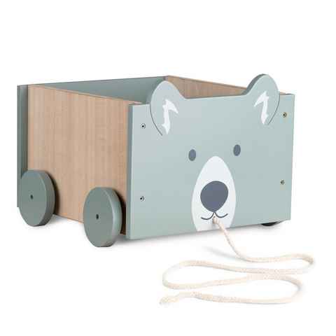 Navaris Spielzeugtruhe, Spielzeugkiste Kiste Aufbewahrung für Spielzeug - Aufbewahrungsbox für Kinderzimmer - 25,5x24x20cm Spielkiste für Kinder - mit Rädern