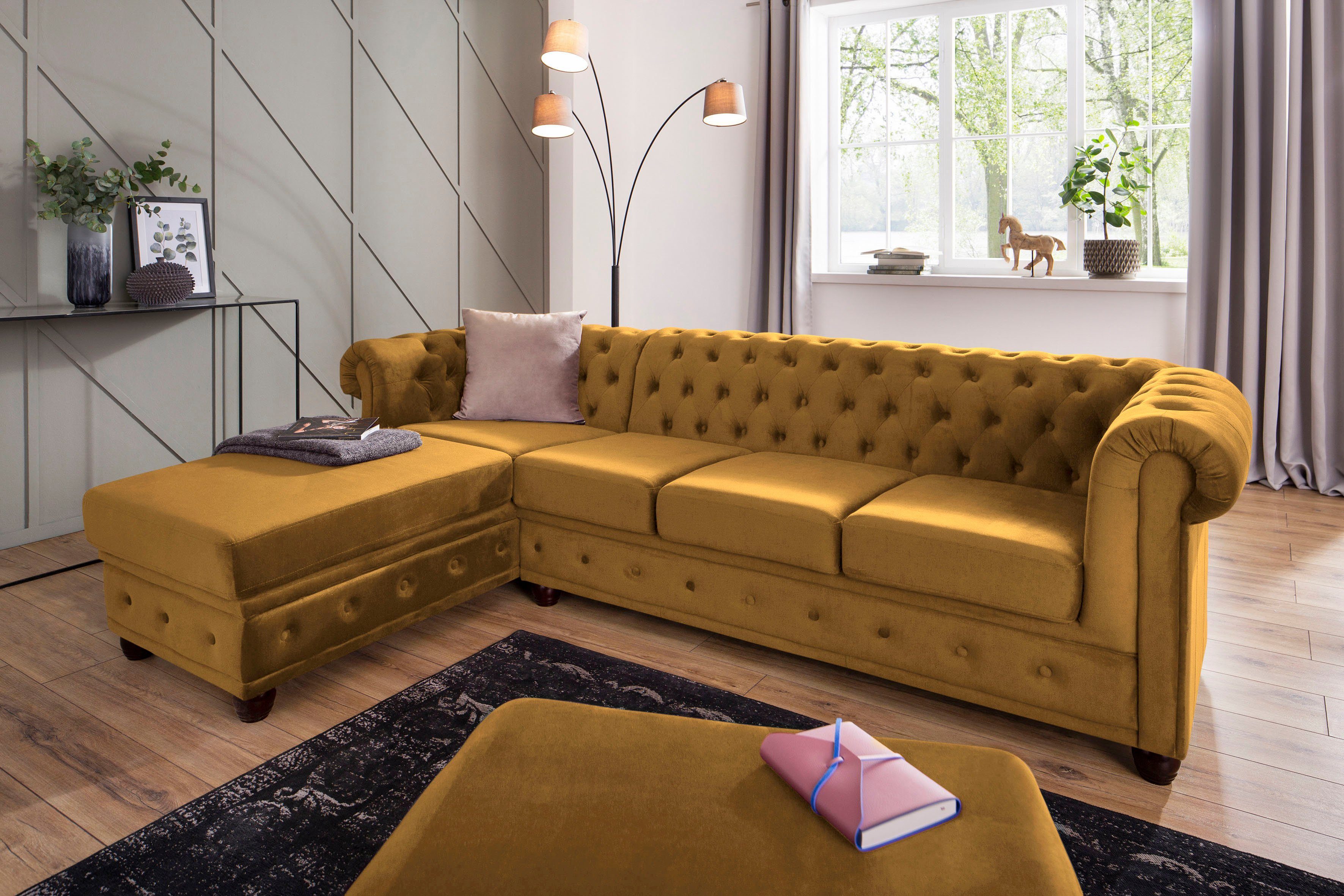 Home affaire Chesterfield-Sofa New Castle L-Form, günstig online kaufen