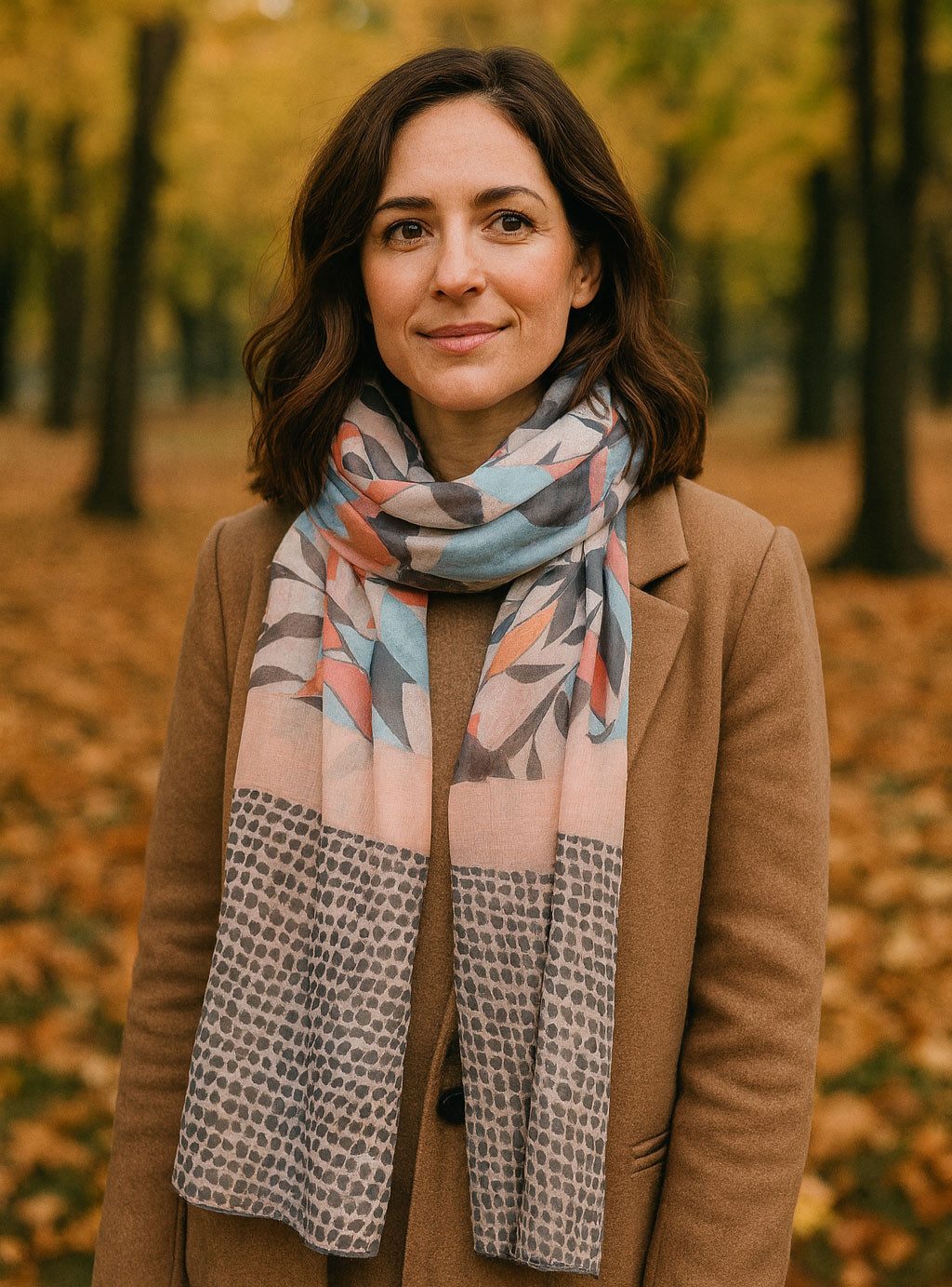 Faera Modeschal, Damen Schal Pflanzen und Blätter weich und leicht Damenschal