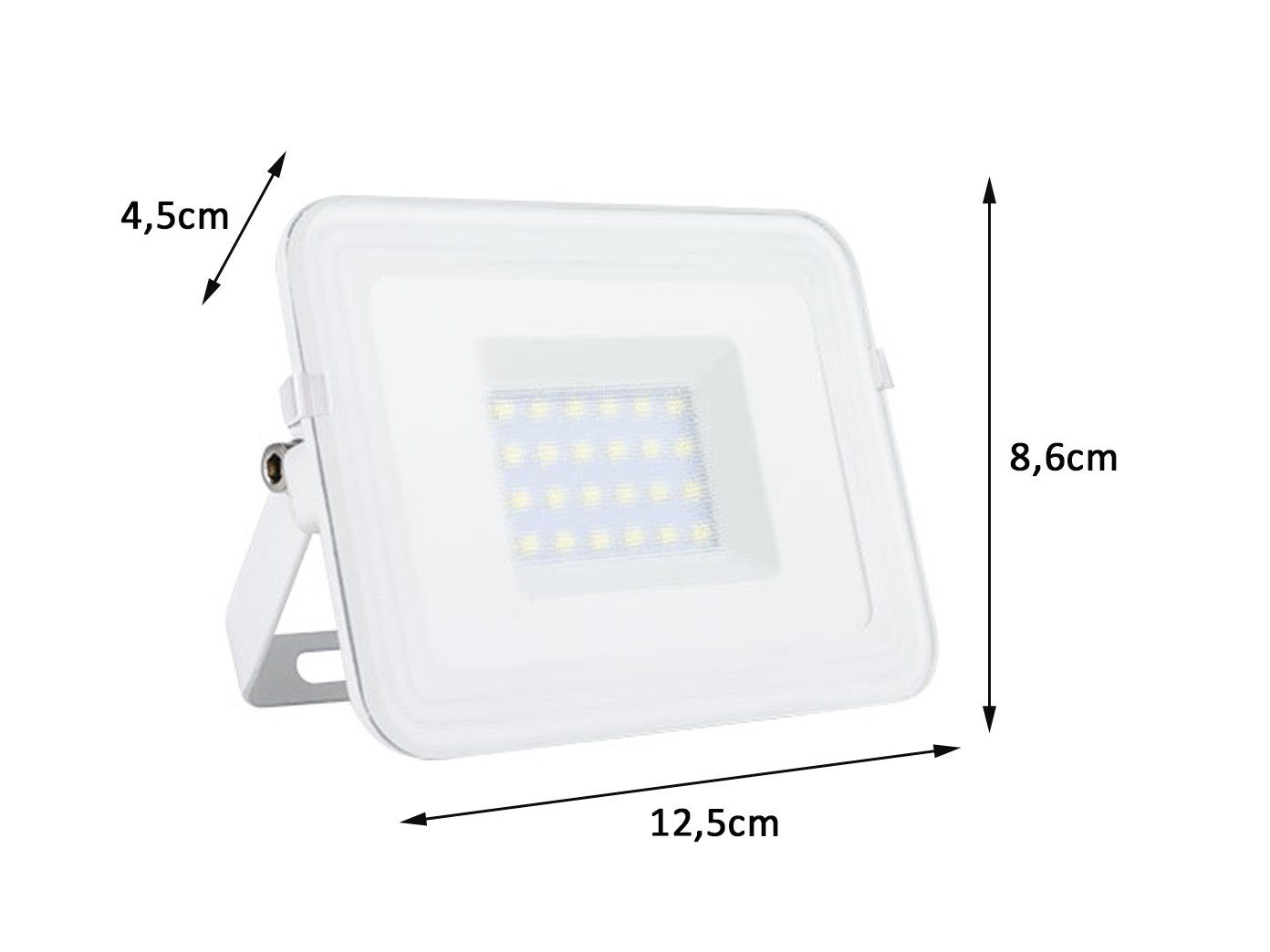 REV LED Flutlichtstrahler, LED fest integriert, Tageslichtweiß, Außen-strahler, Fassadenbeleuchtung Haus-wand beleuchten, Weiß IP65