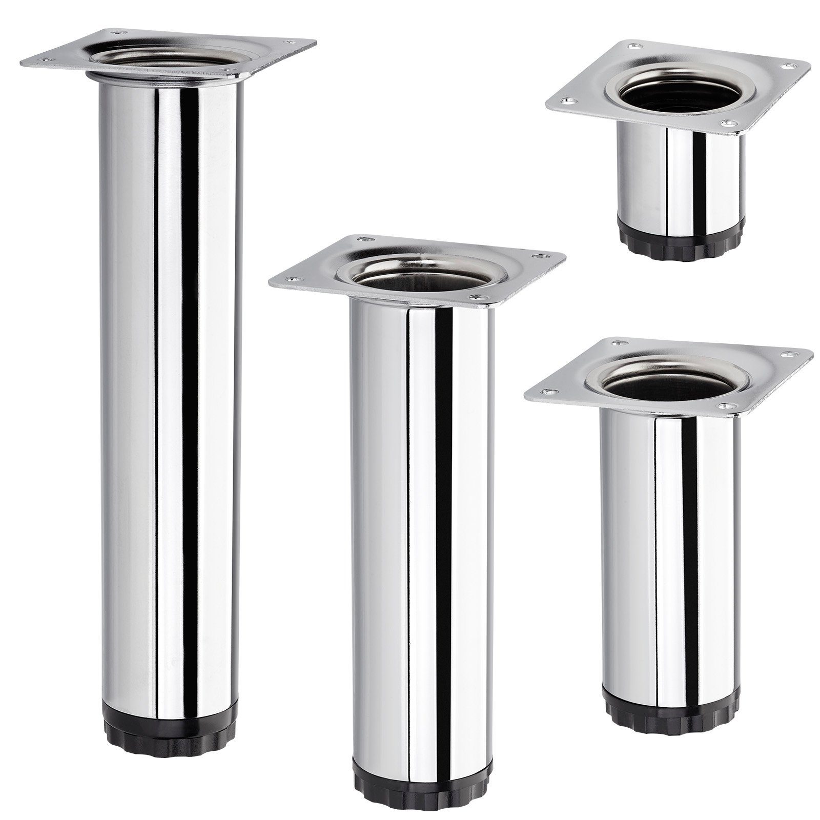 SO-TECH® Silber 50 200 kg Höhe: Möbelfuß - mm 50 verschiedene - belastbar Oberflächen BRAVO