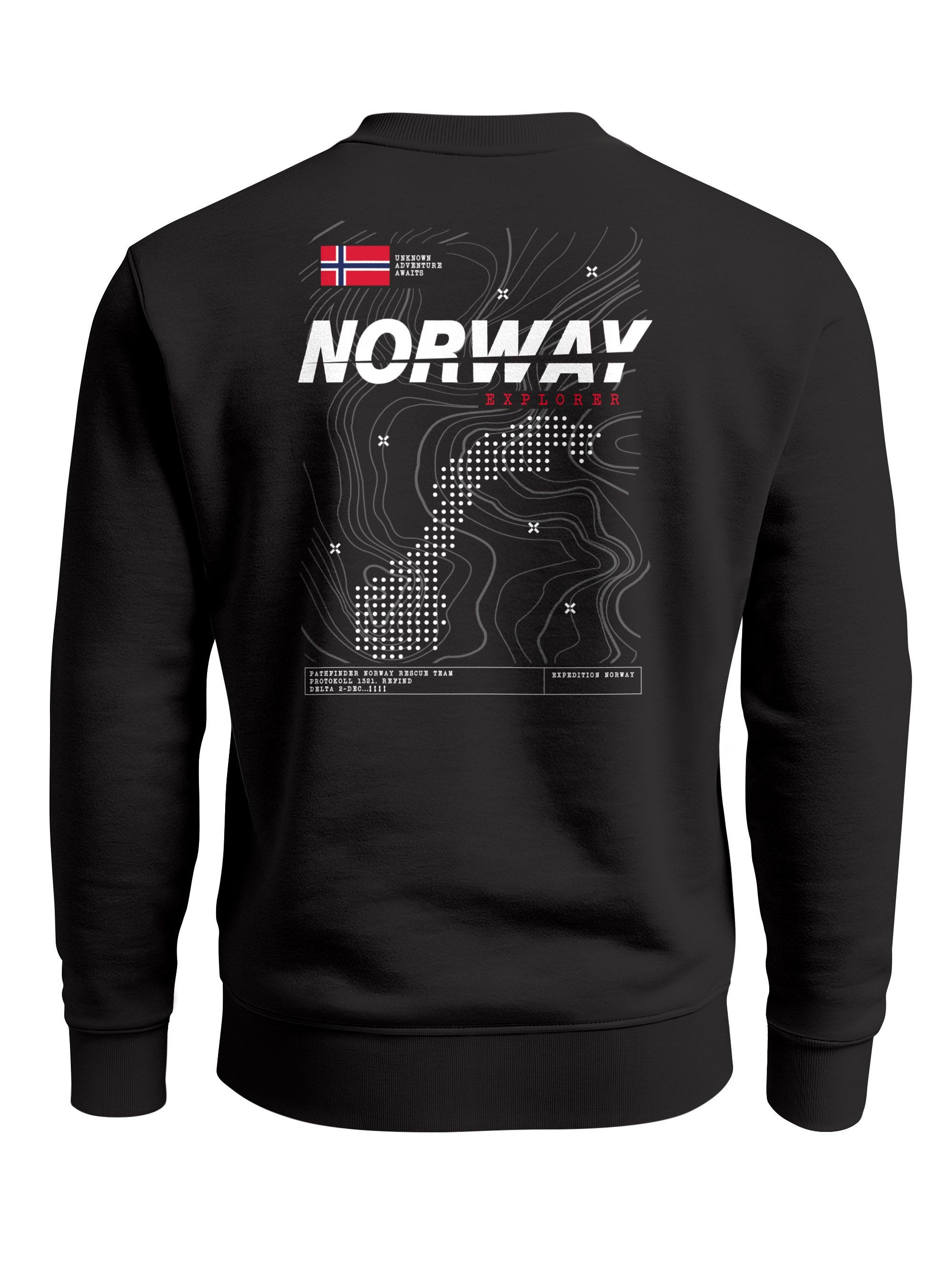 Sweatshirt Sweatshirt Herren Pullover mit Backprint Norway Explorer