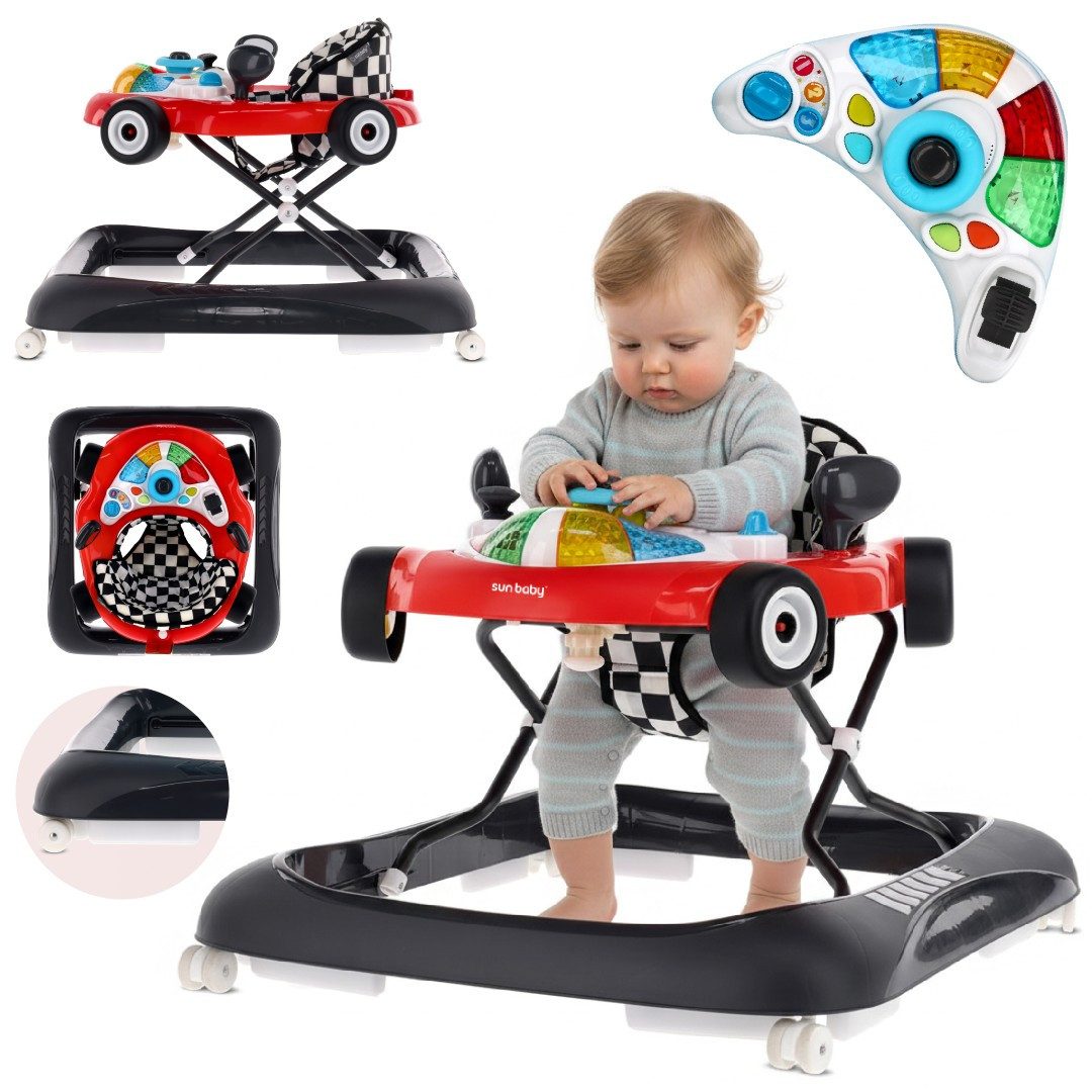 Sun Baby Lauflernhilfe SUN BABY Lauflernwagen Rennwagen 6-12 M. EN1273:2020 - Schwarz