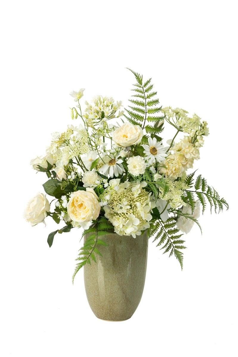 Kunstblumenstrauß Deko Blumenstrauß FEME, weiß, 70cm, Ø45cm, artplants, Höhe 70 cm
