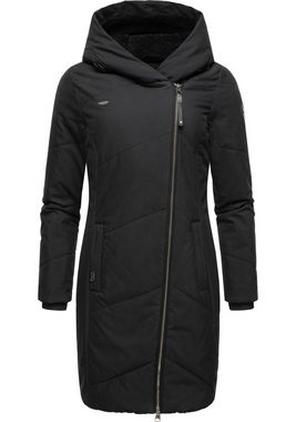 Ragwear Wintermantel Gordon Long gesteppter Winterparka mit asymmetrischem Kragen