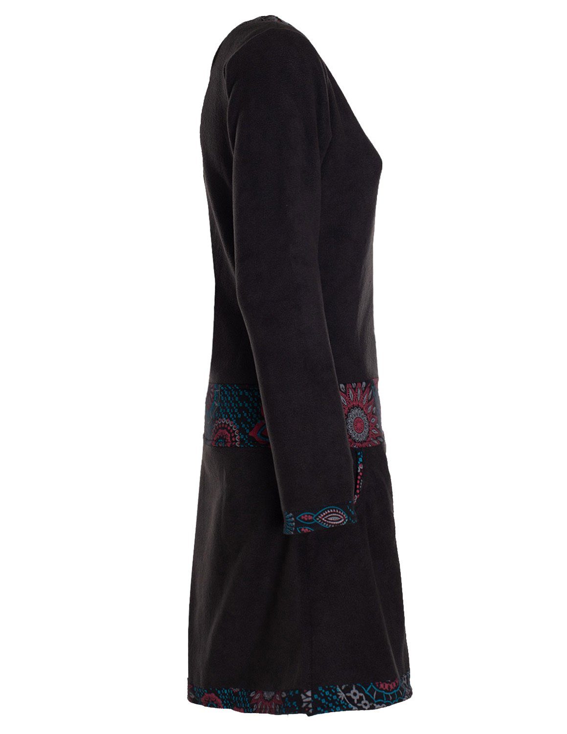 Vishes Midikleid Extra warmes Winterkleid Damen Langarm Kleider Sweatkleid Fleece Elfen, Hippe, Boho, Goa Style – Bild 3 von 5