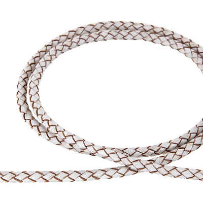 Auroris Bastelnaturmaterial 1m Lederband Lederschnur Lederriemen geflochten Durchmesser 5mm Farbe wählbar