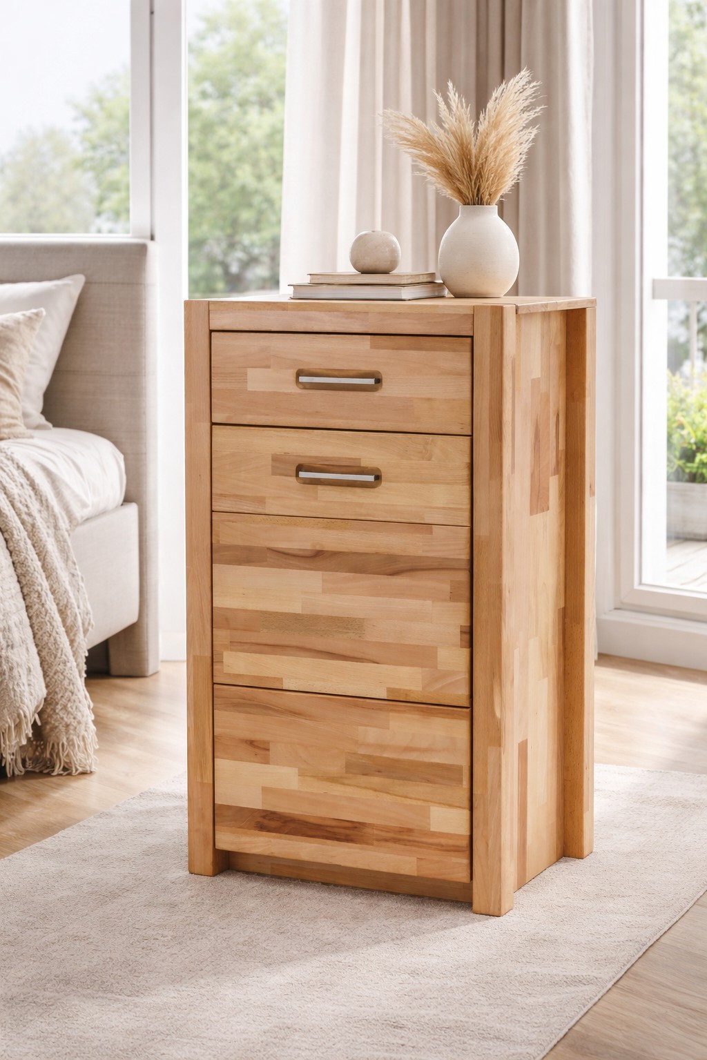 bv-vertrieb Kommode Schukastenkommode Anrichte Kernbuche Griffe Scharniere Metall #4433