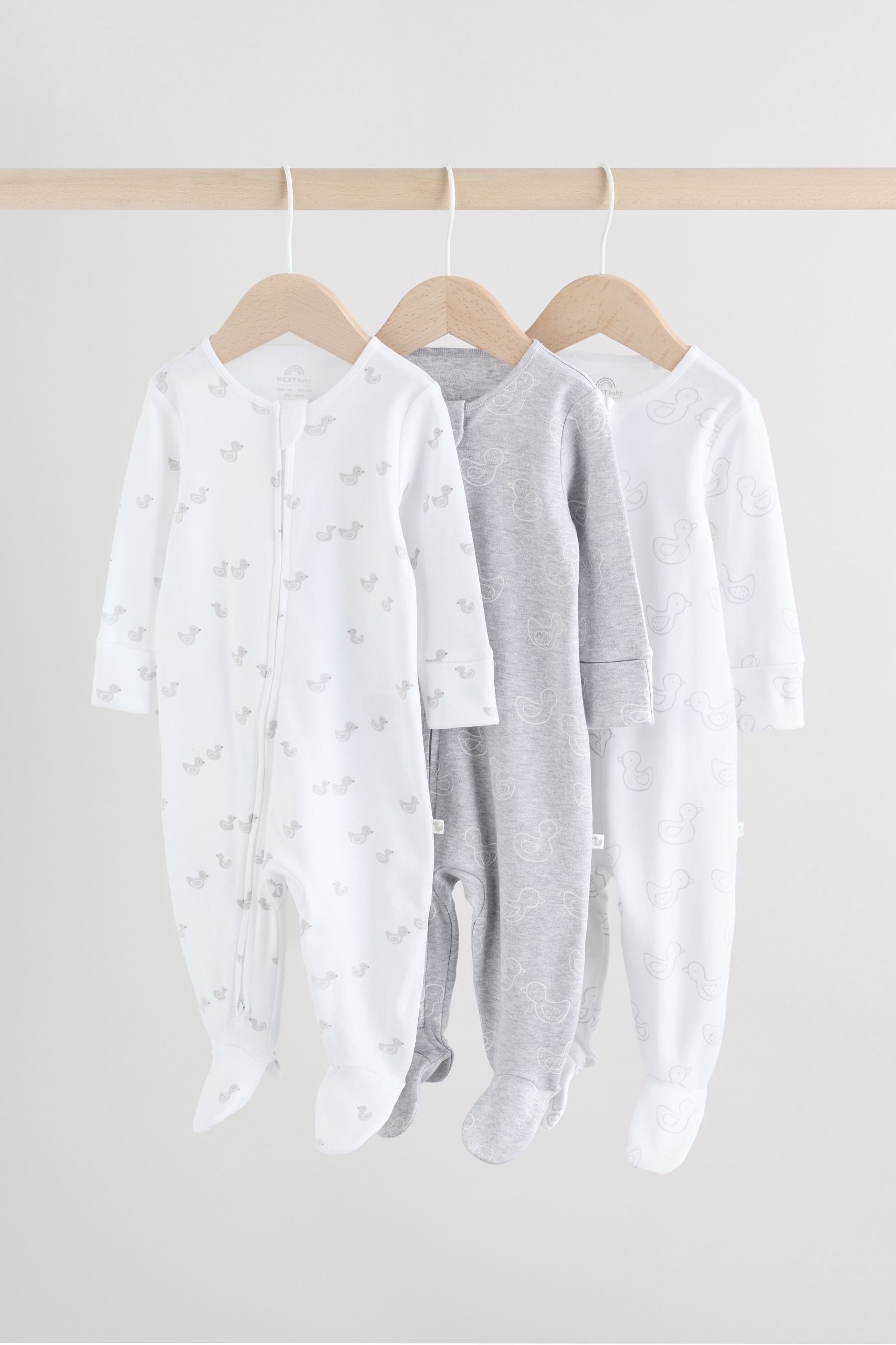 Next Schlafoverall Babystrampler Zwei-Wege-Reißverschluss, 3er-Pack (3-tlg)