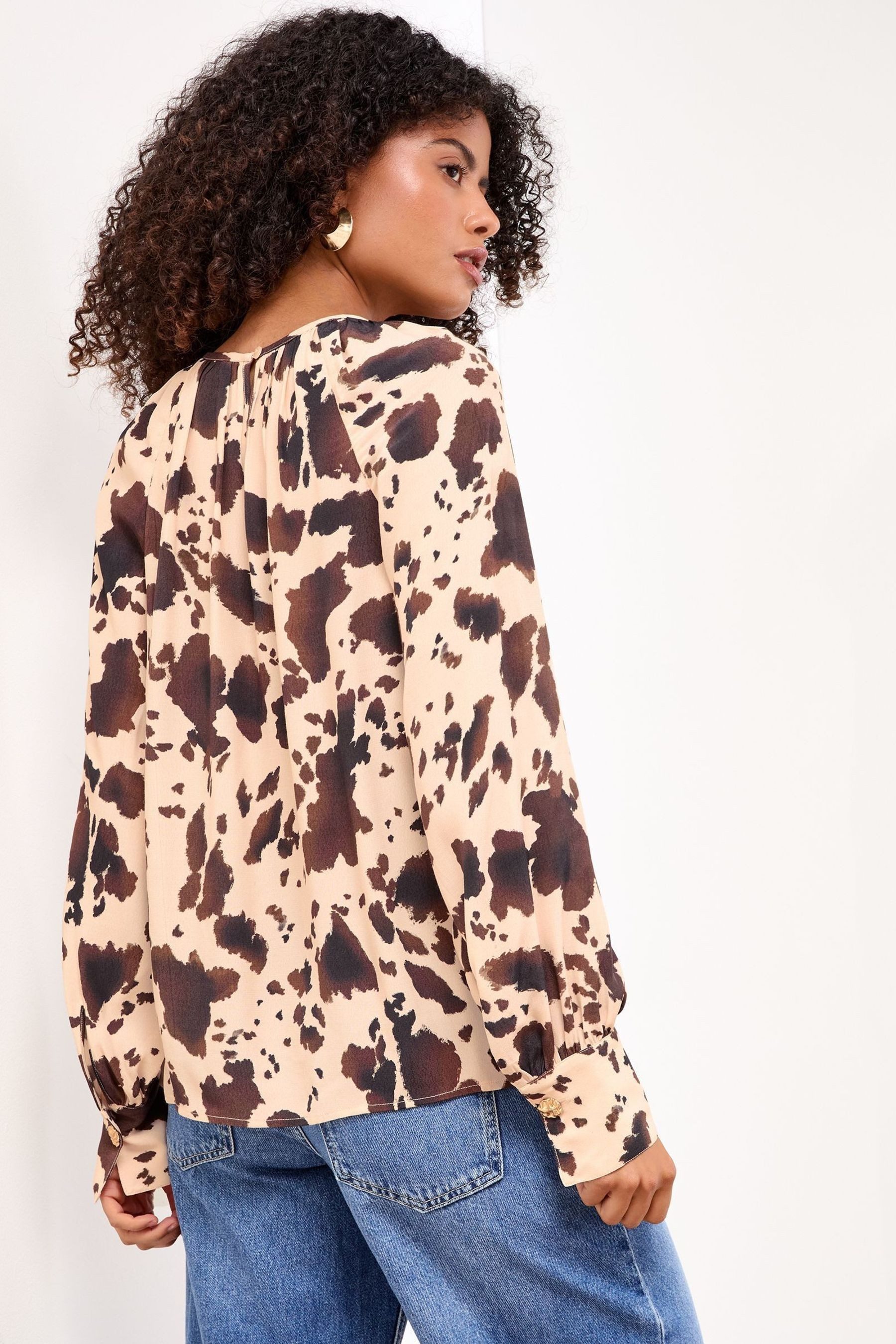 LIPSY Druckbluse Lipsy Bedruckte Bluse mit Blousonärmeln, Regular (1-tlg)