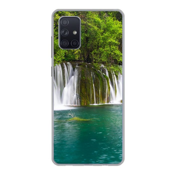 MuchoWow Handyhülle Die grüne Natur oberhalb der Wasserfälle in Thailands Handyhülle Samsung Galaxy A51 5G Smartphone-Bumper Print Handy