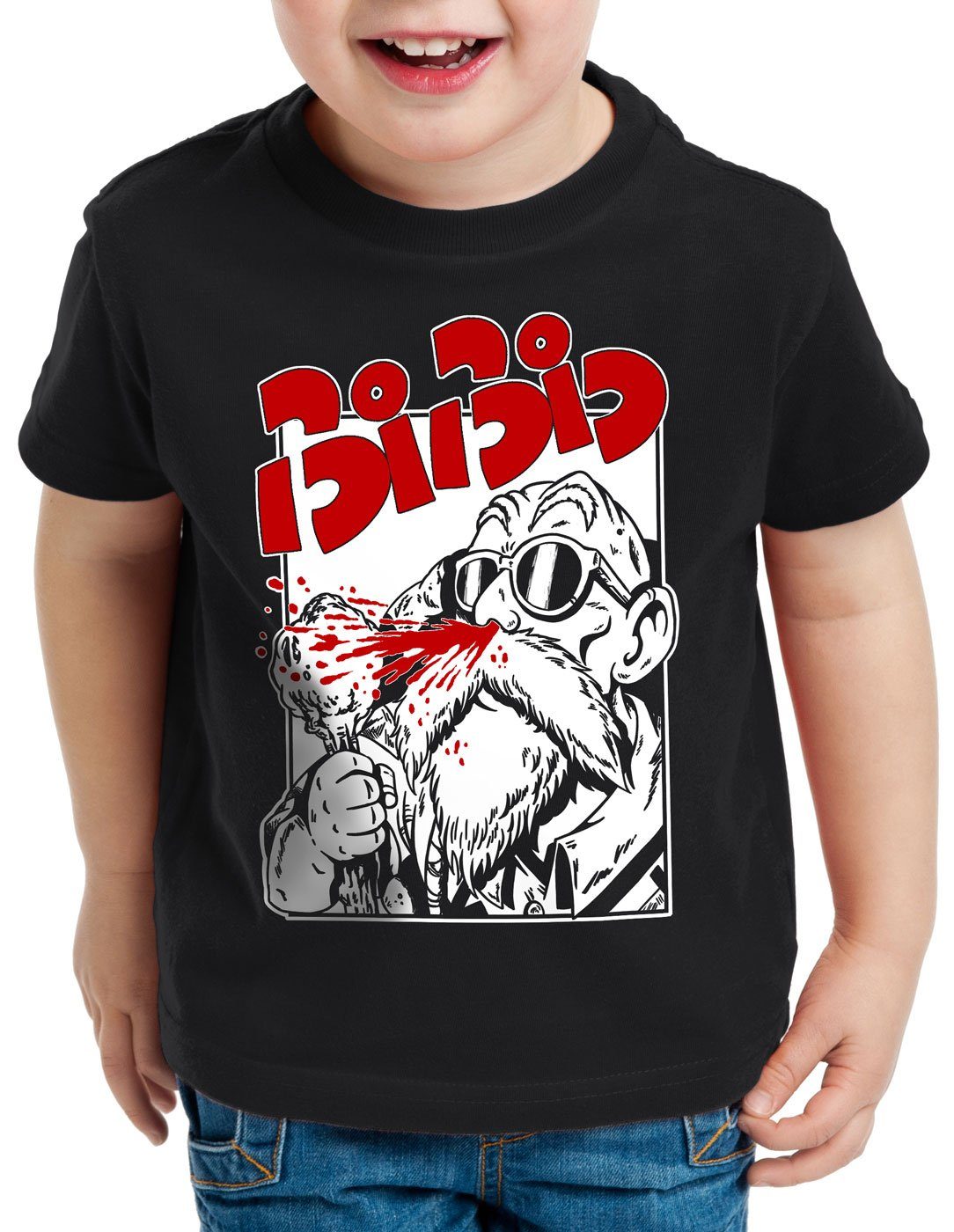 ball songoku T-Shirt turtle Roshi style3 z Print-Shirt Nasenbluten Kinder