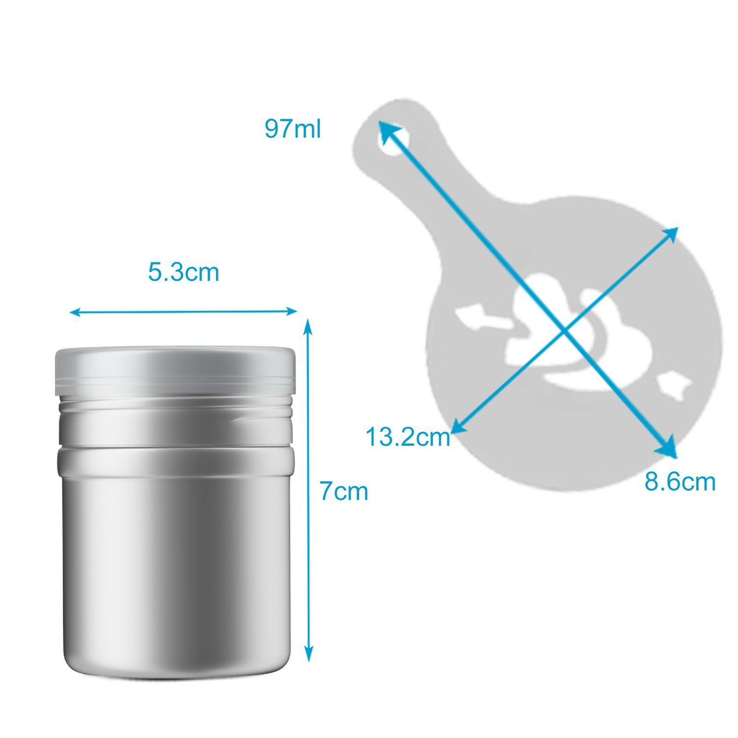 Intirilife Handstreuer, 18-tlg., 18-tlg. Set Puderstreuer - 2 Pulverschüttler verschiedenen Schablonen