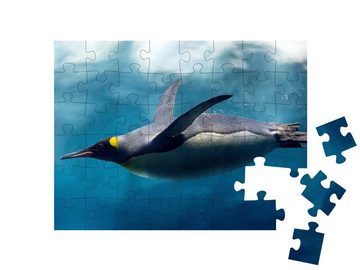 puzzleYOU Puzzle Unterwasserfoto: Pinguine tauchen unter dem Eis, 48 Puzzleteile, puzzleYOU-Kollektionen Pinguine, Polarmeer